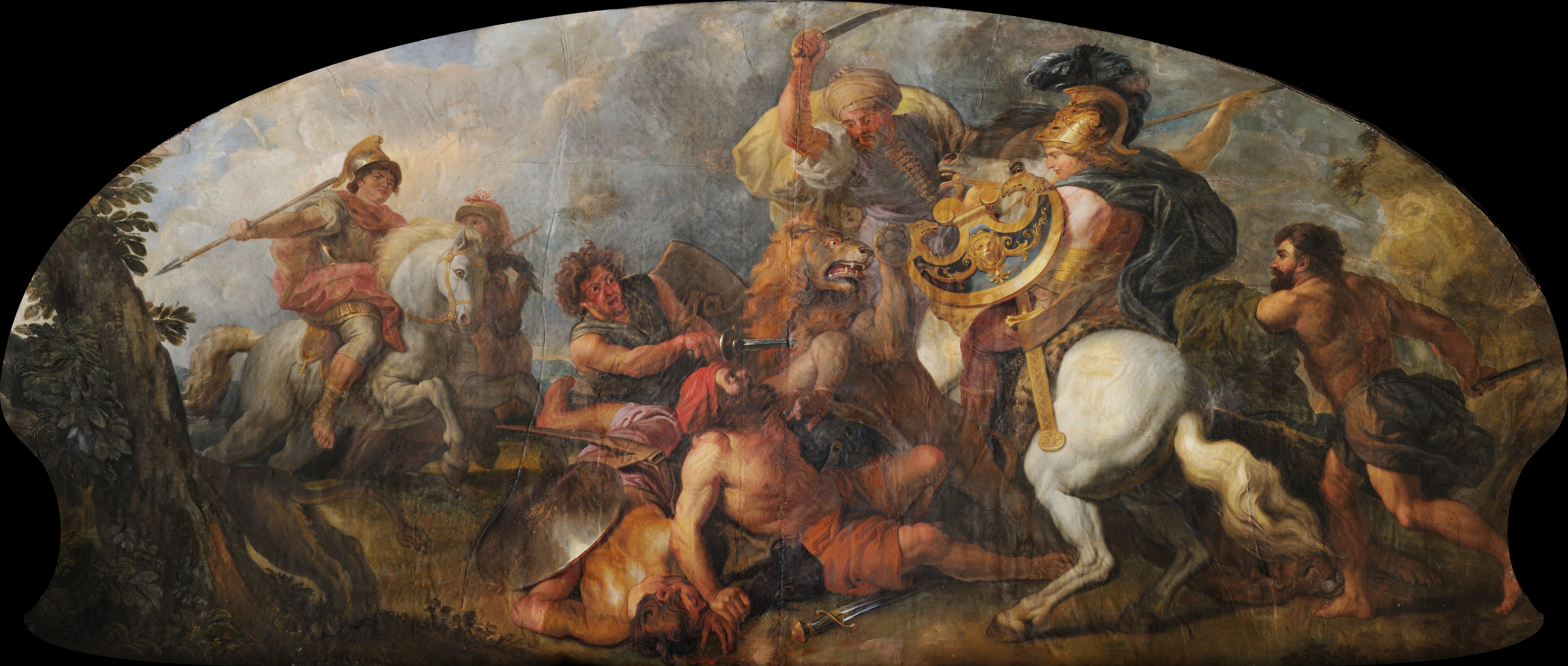 Alexander the Great hunting Lions