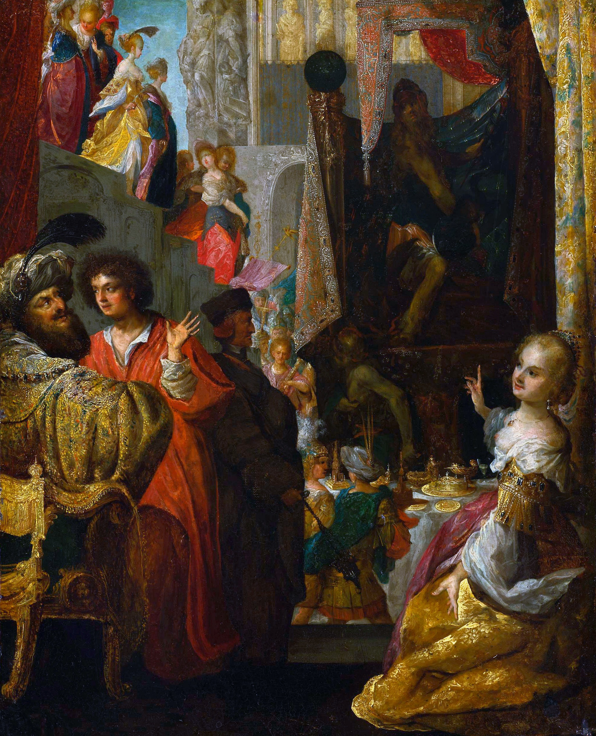 Daniel and king Cyrus before Bel (Daniel 14