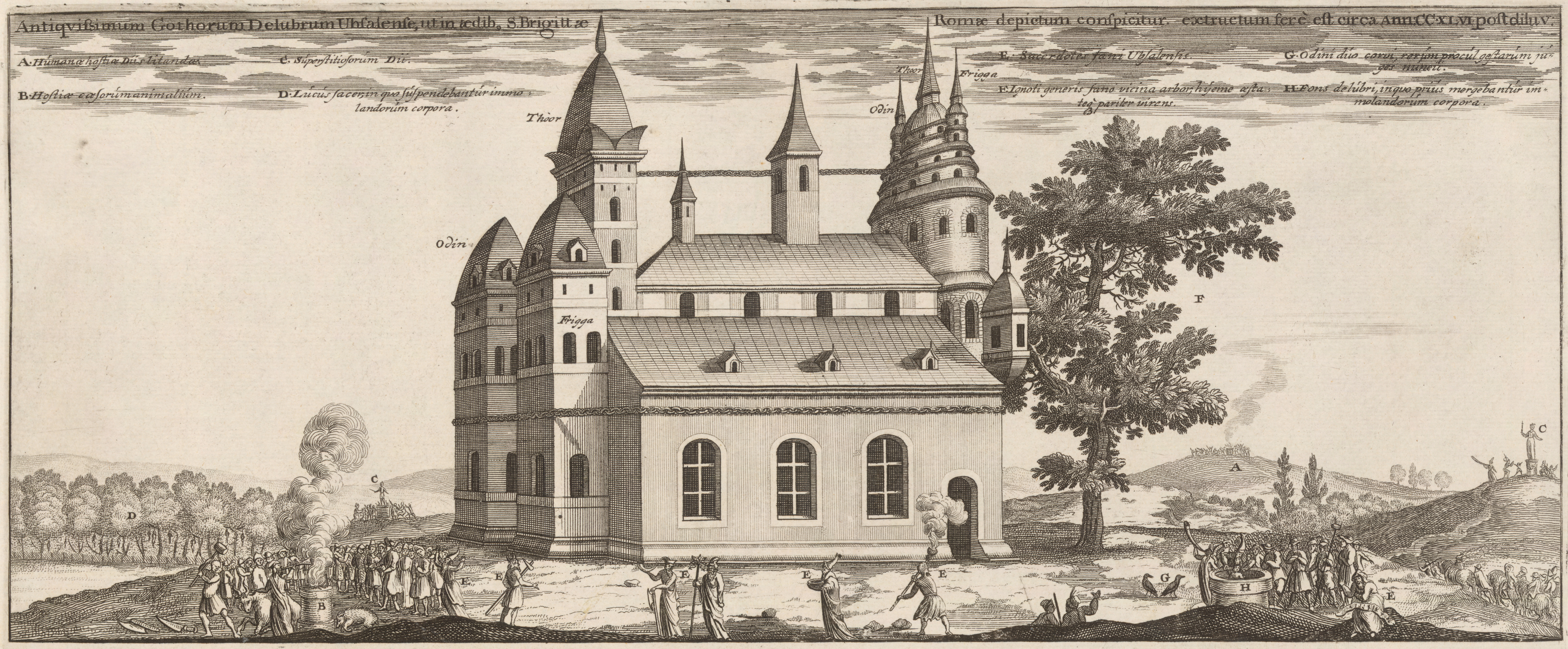 Engraving of the ancient Temple at Uppsala