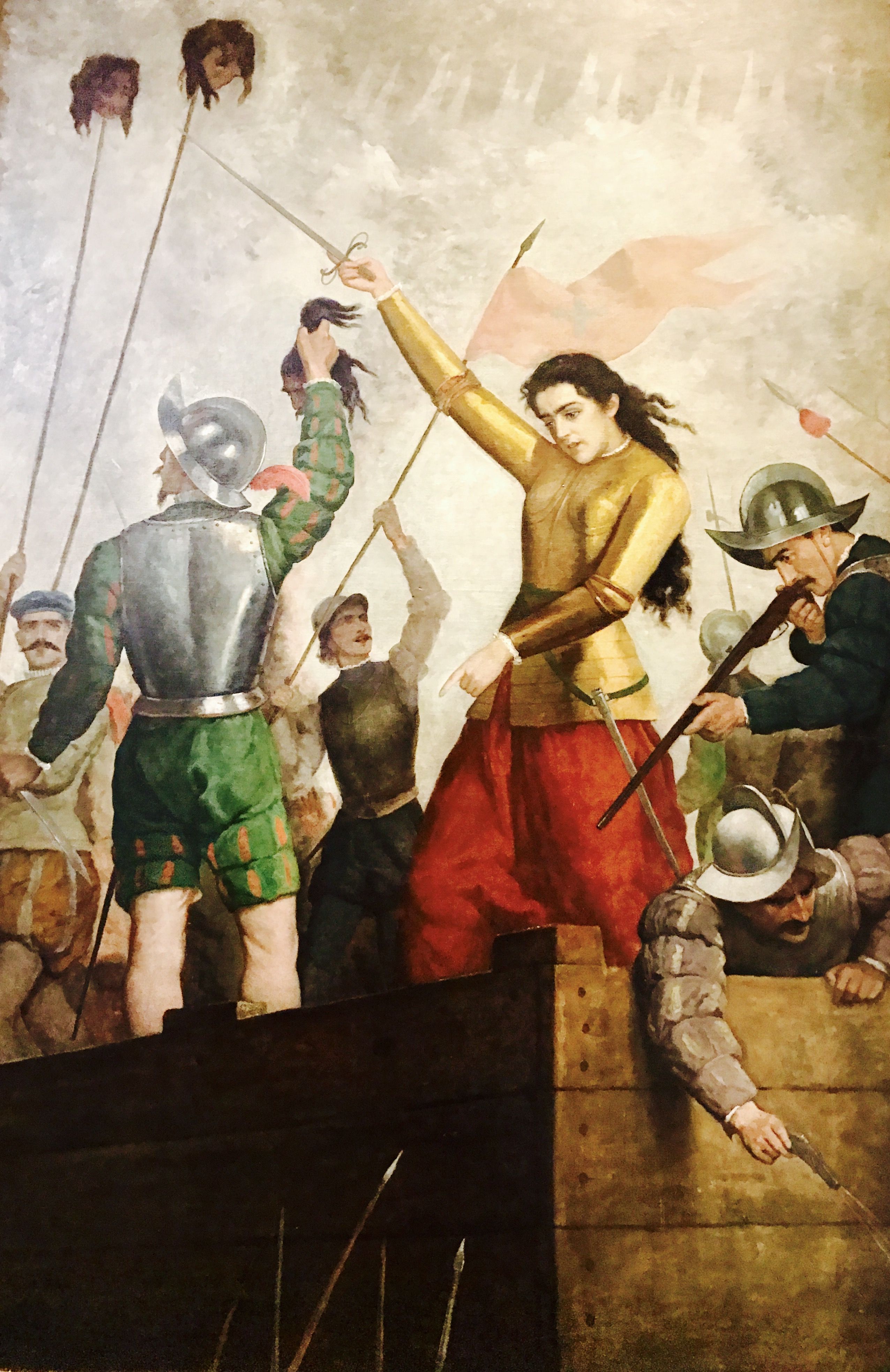 Doña Inés de Suarez in defending the city of Santiago