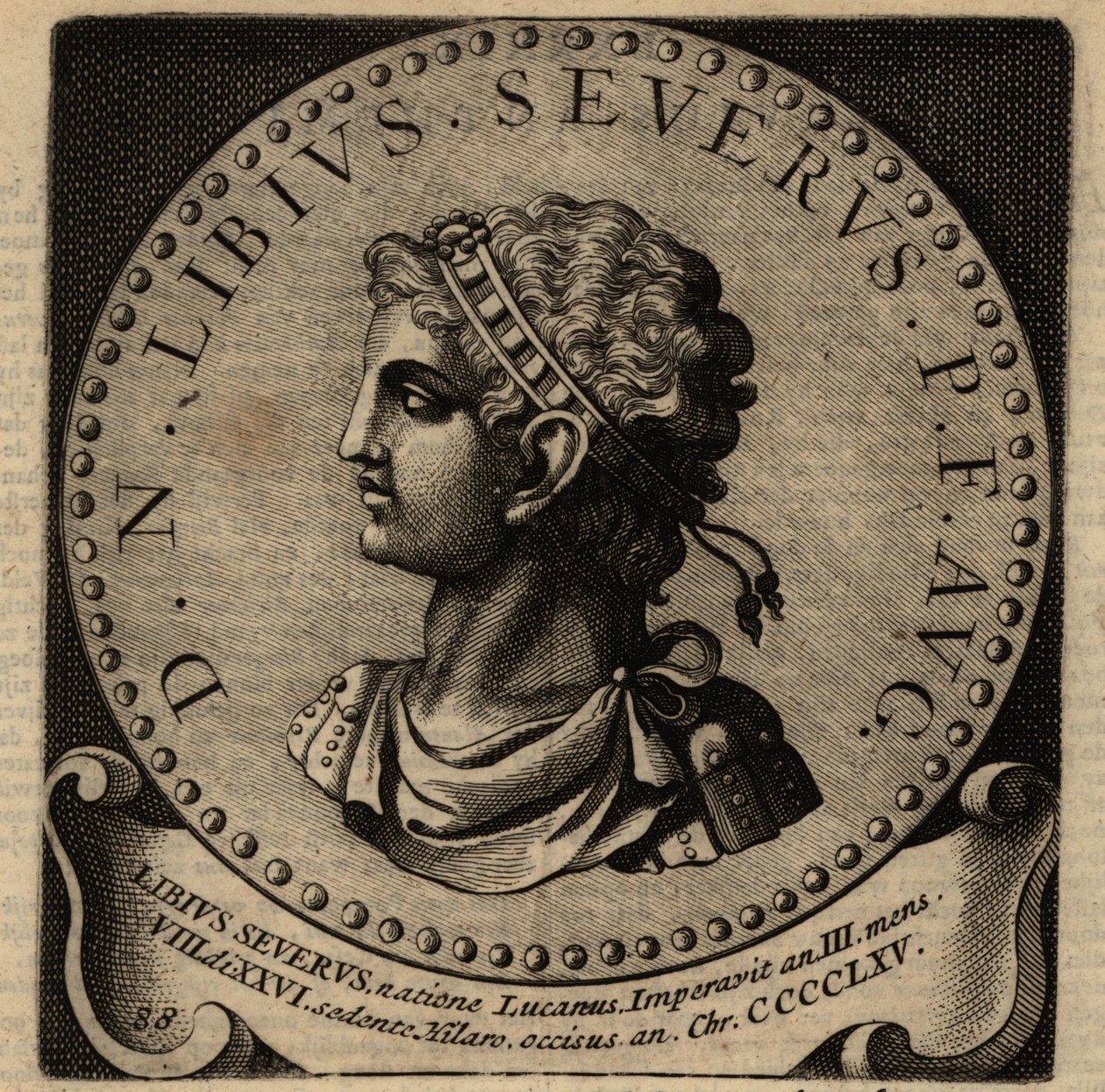 Portrait of Western Roman Emperor Libius Severus
