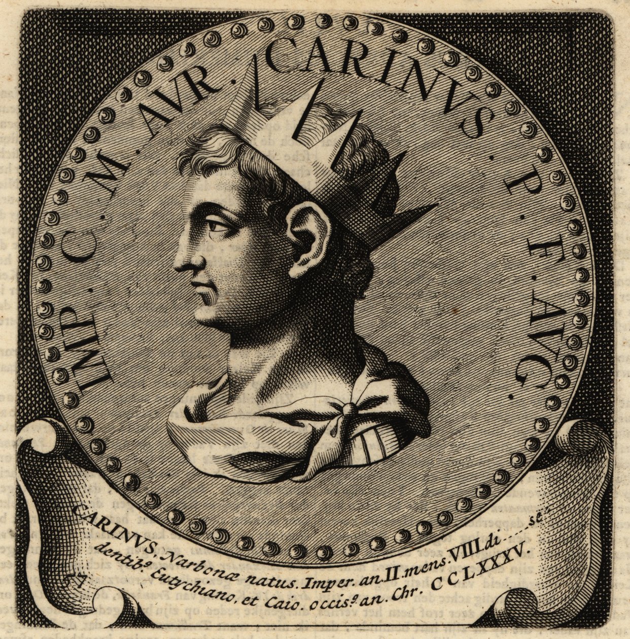 Portrait of Roman Emperor Carinus
