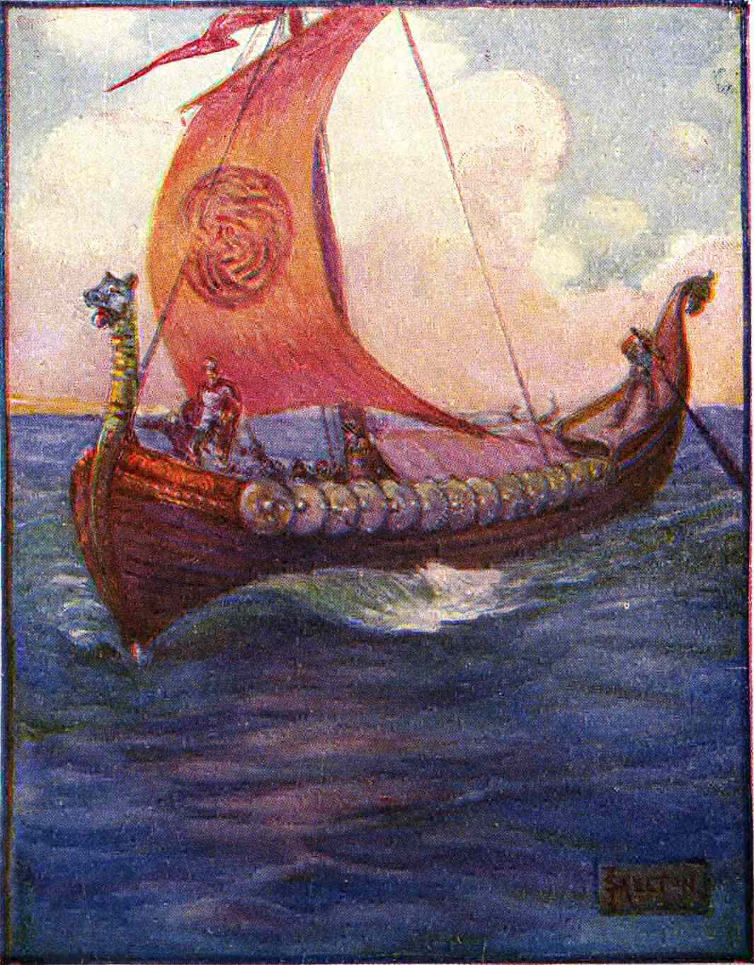 Beowulf sailing to Daneland