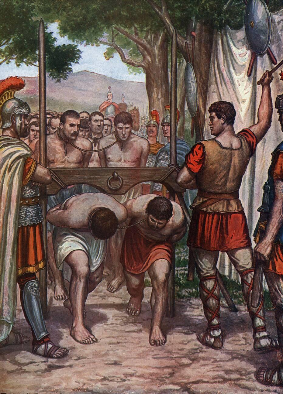 Battle of the Caudine Forks, the Roman army of consuls Tiberius Veturius Calvinus and Spurius Postumius A