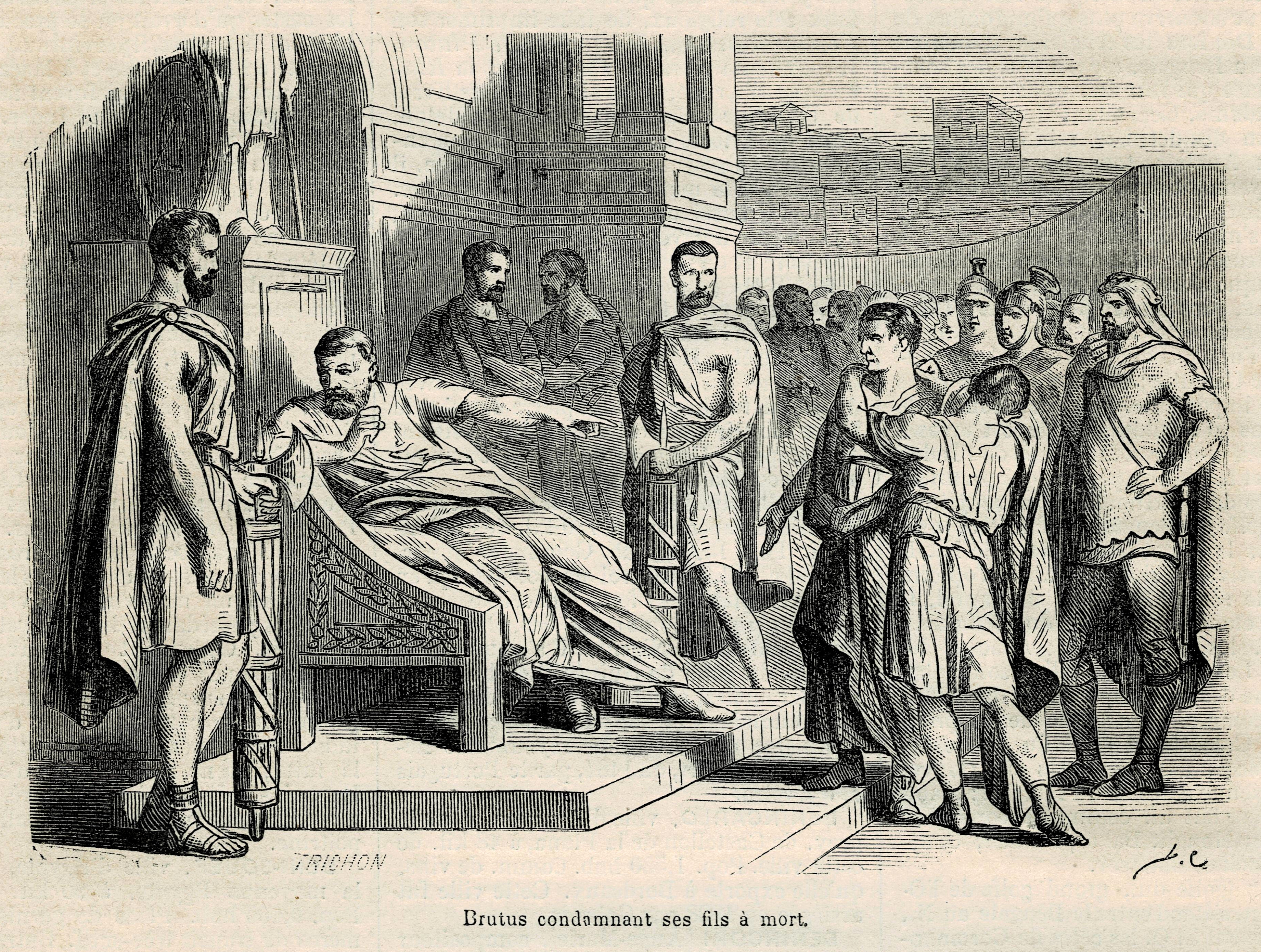 Brutus condemning his sons to death