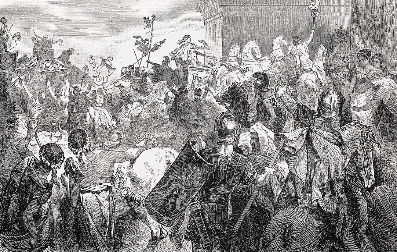 The triumphal parade of Publius Cornelius Scipio Africanus