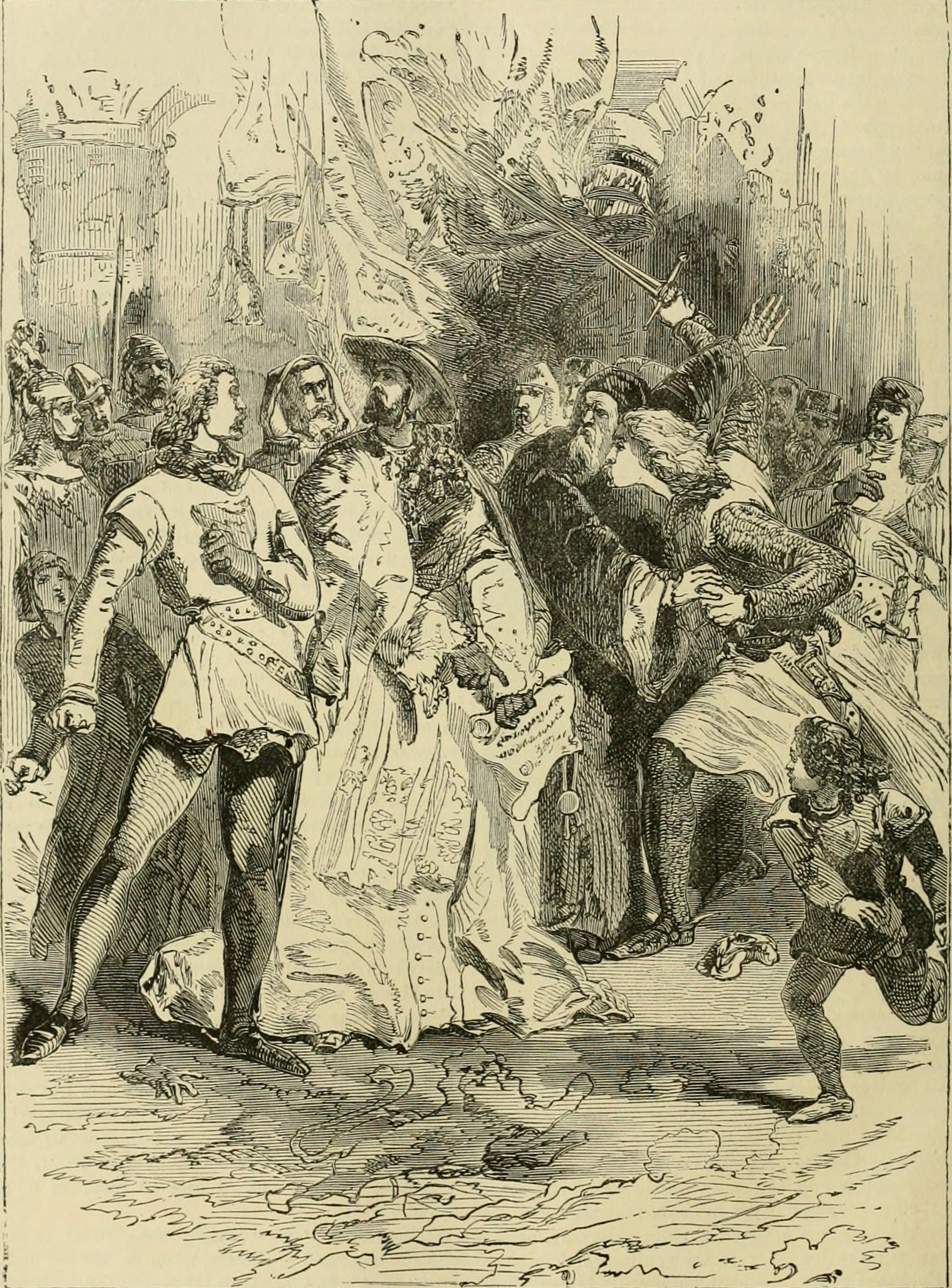Richard Drawing his Sword upon the Cardinal-Legate of the Pope