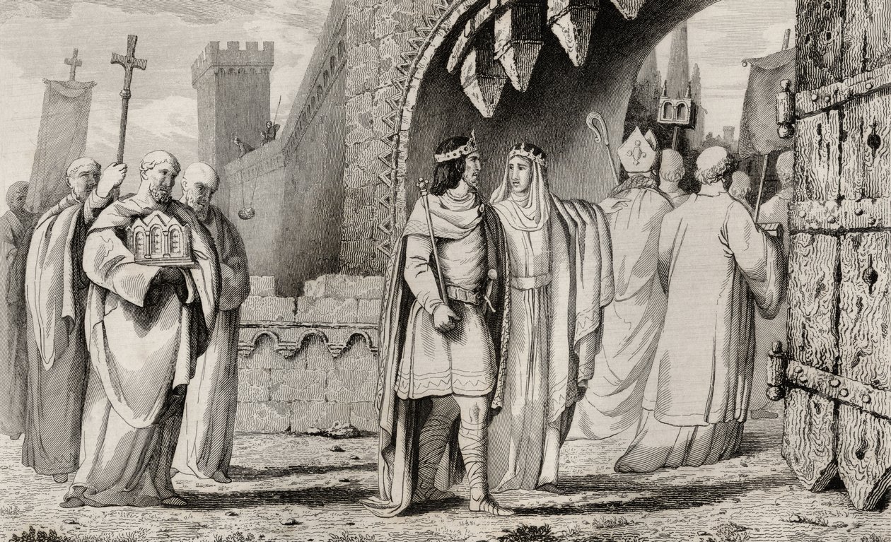 Chilperic I in a Religious Procession, from 'Histoire de France' by Colart