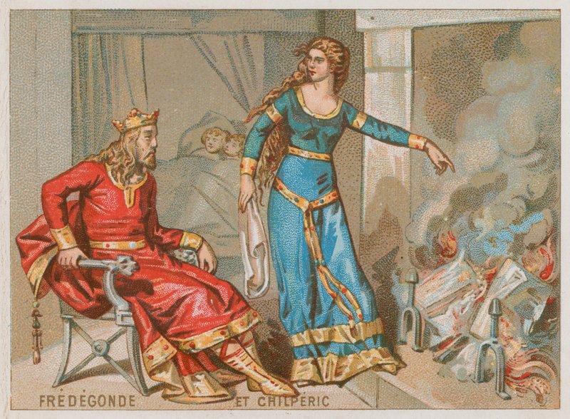 King Chilperic I and Fredegonde burn the record of taxes