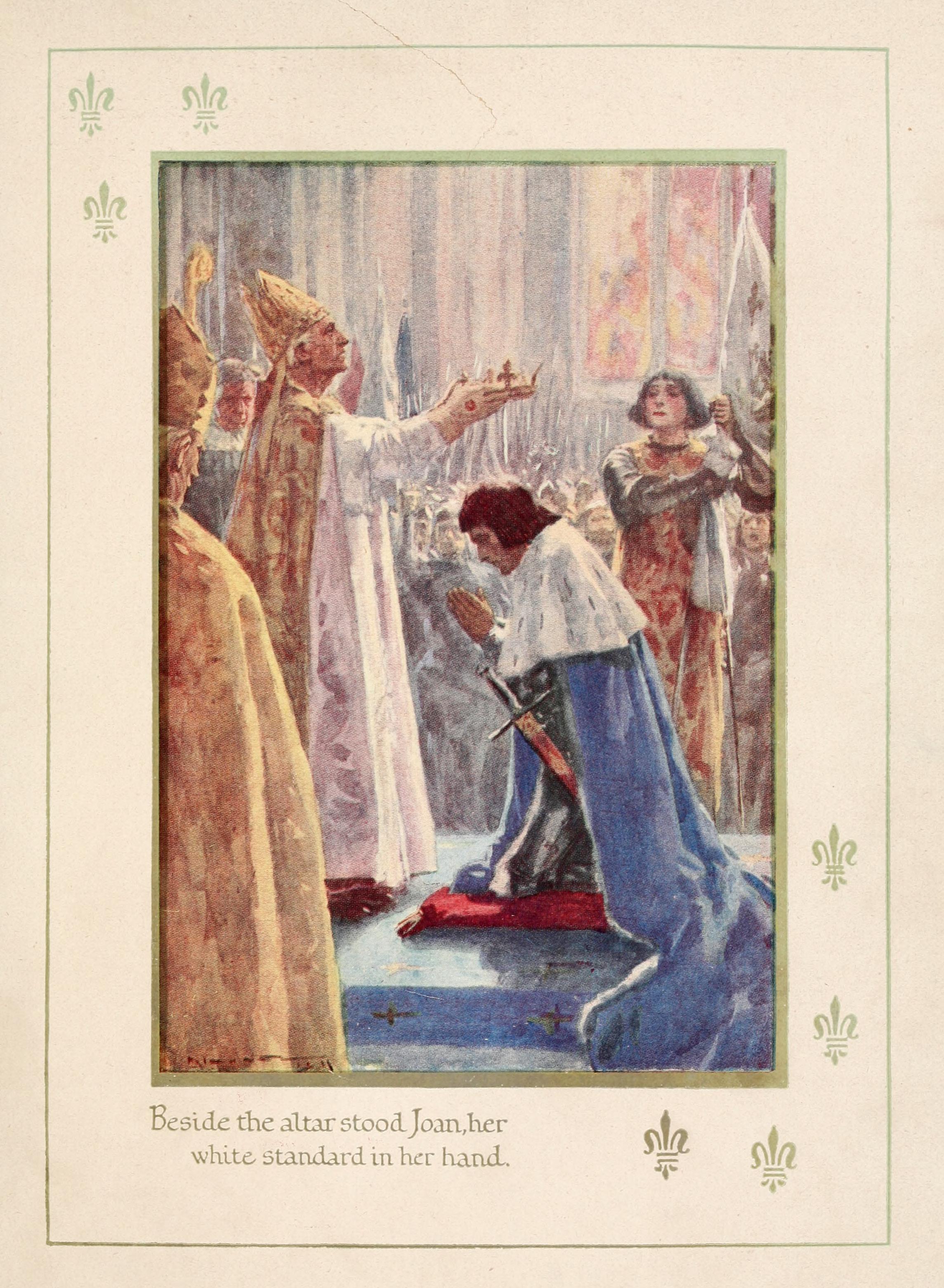 Beside the altar stood Joan, her whit standard in her hand