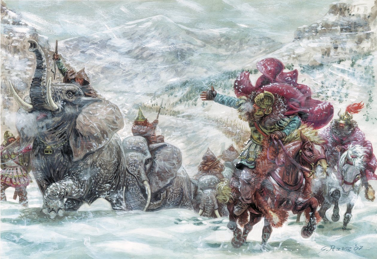 Hannibal's Elephants During the Crossing of the Alps Giuseppe Rava