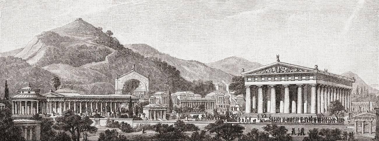 Reconstruction of ancient sanctuary of Olympia