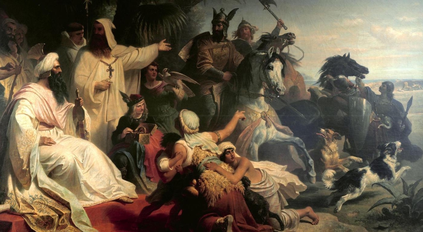 Harun al-Rashid receiving a delegation of Charlemagne in Baghdad