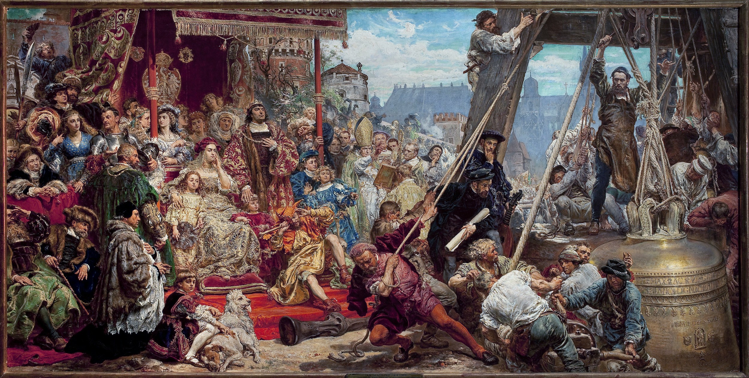 Hanging of the Sigismund bell at the Cathedral Tower in Kraków