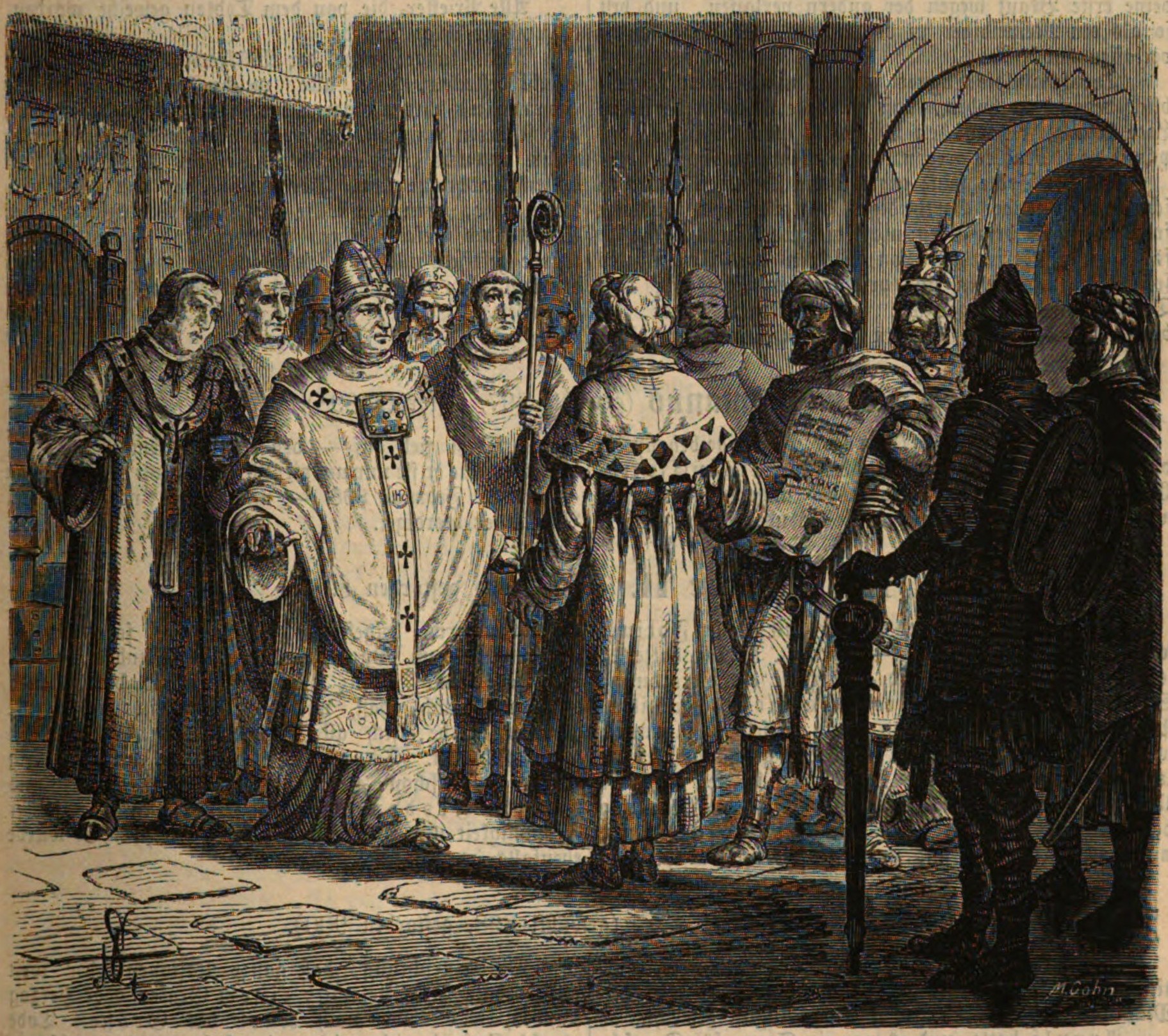 Pope John VIII negotiates with the Saracens