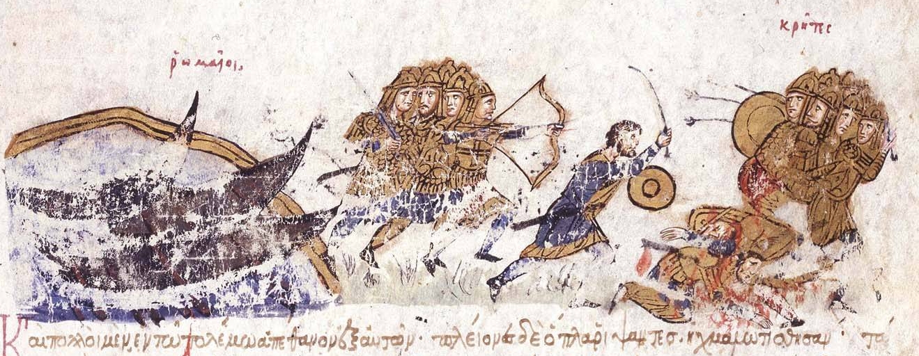The Byzantines led by Krateros disembark and defeat the Cretan Saracens