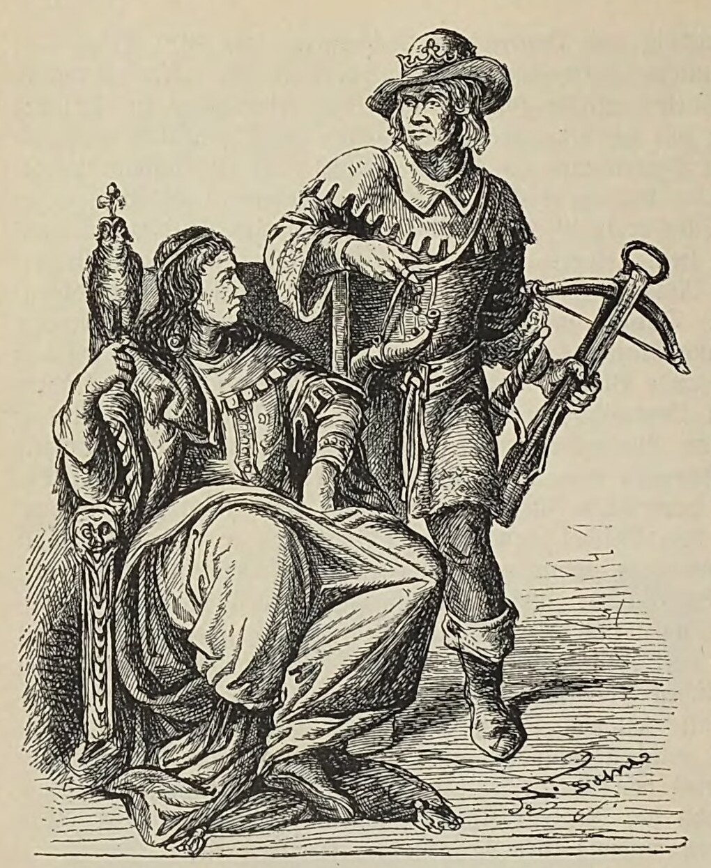 Otto IV (house clothes) and Henry the Natternberger (hunting costume)