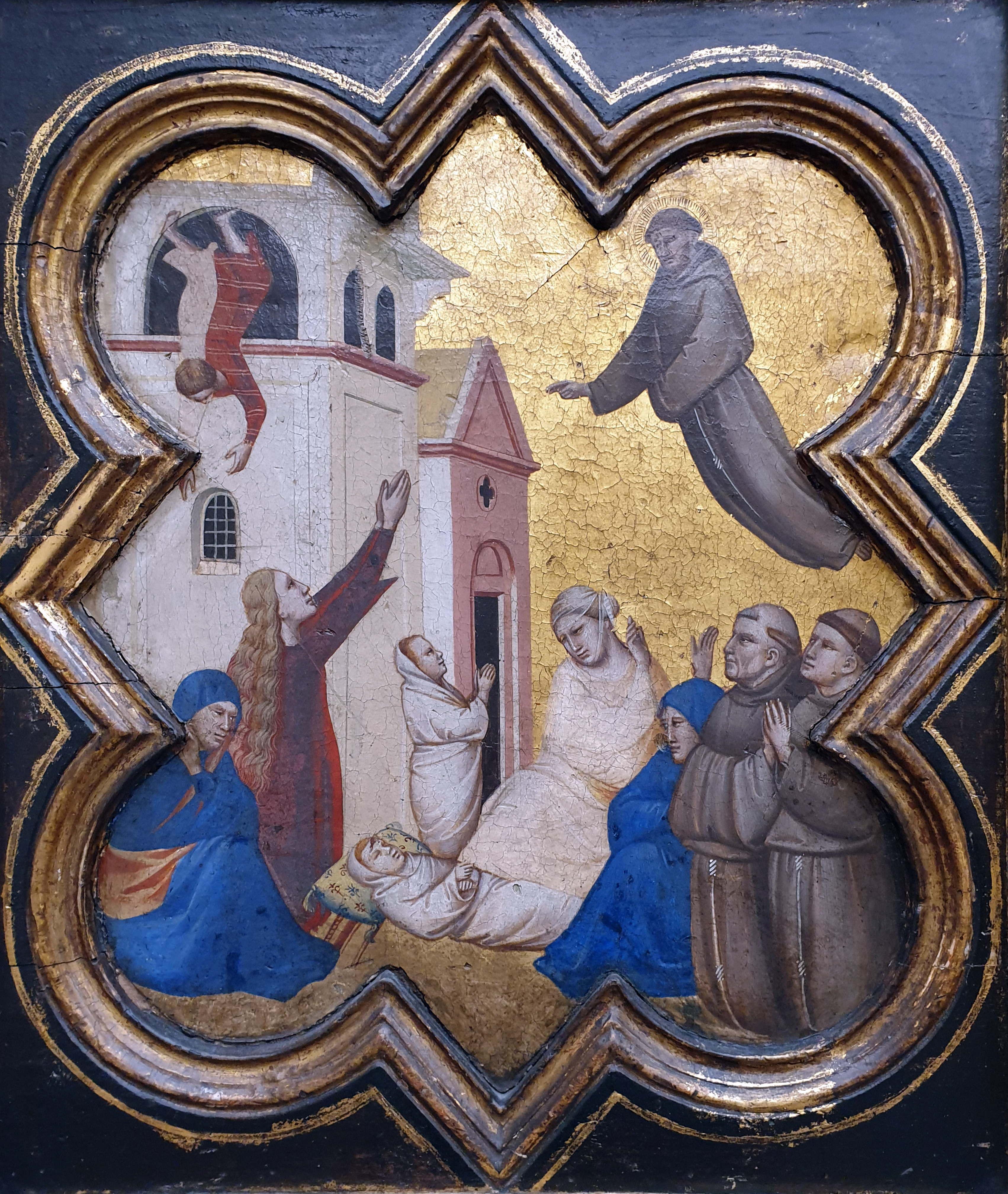 Saint Francis raises a child from the dead