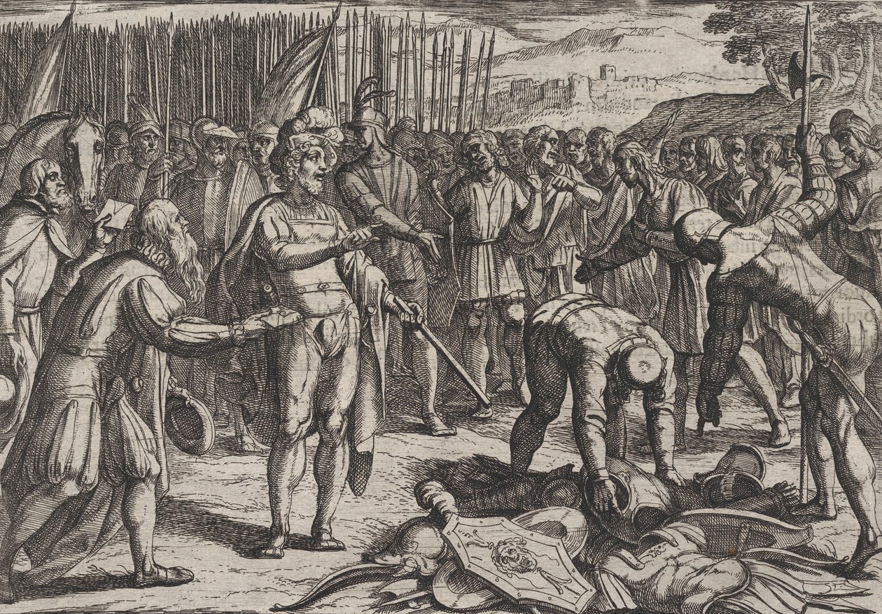 German Envoys Visit Civilis, from The War of the Romans Against the Batavians, Antonio Tempesta Plate 7