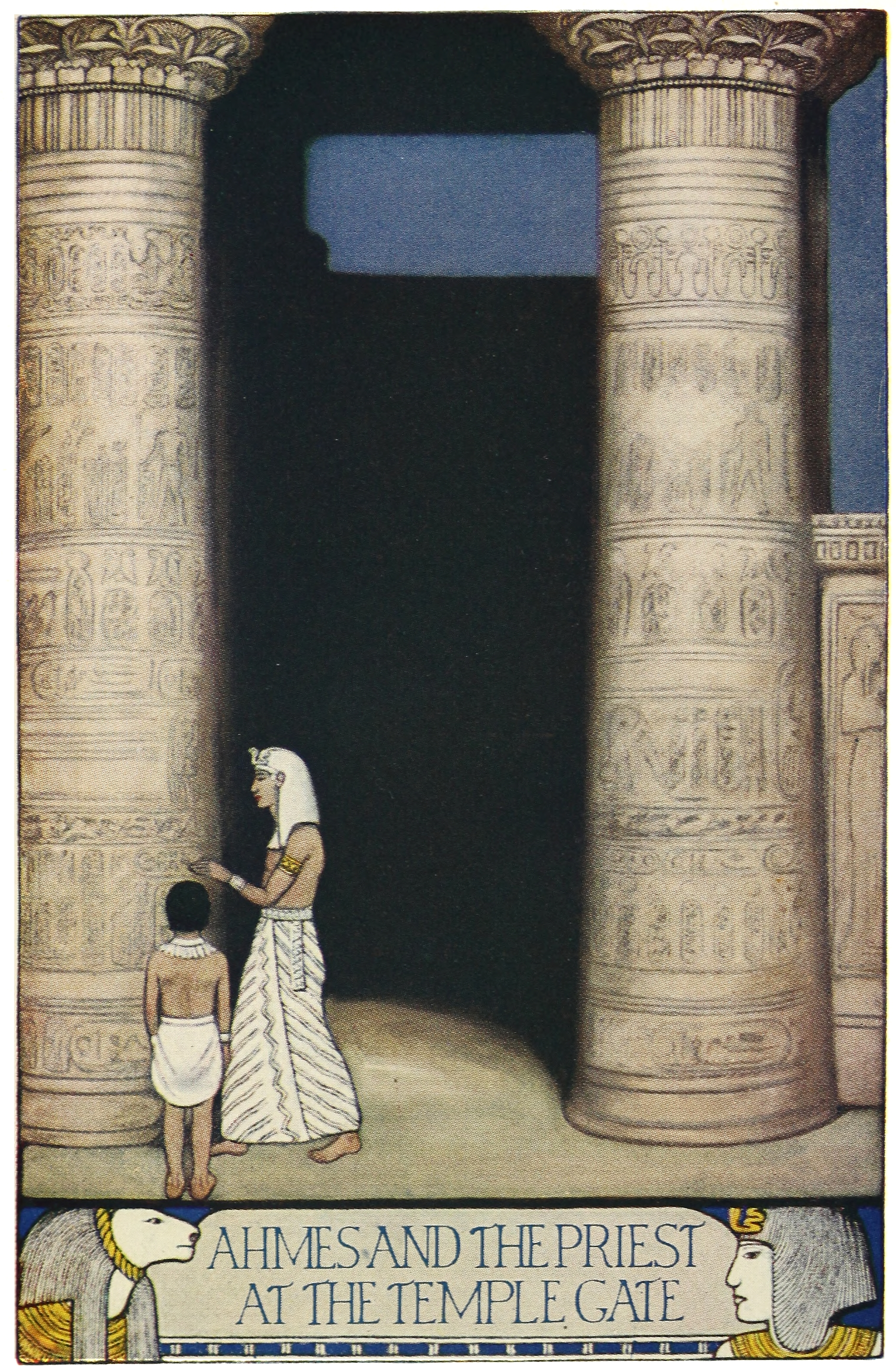 AHMES AND THE PRIEST AT THE TEMPLE GATE