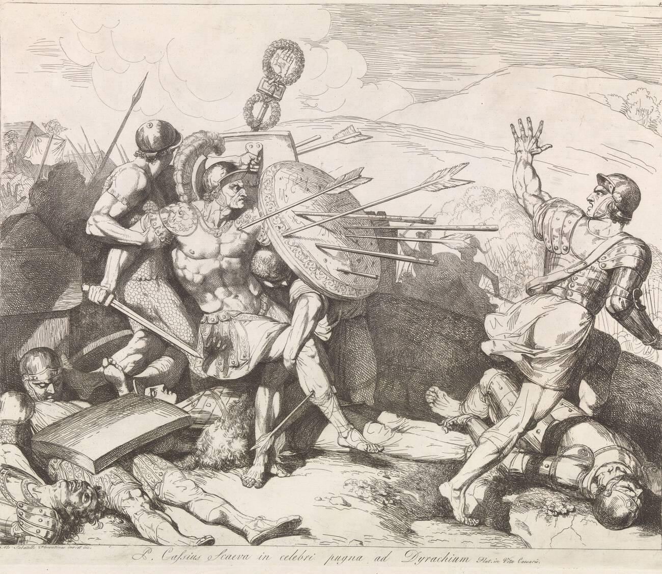 Marcus Cassius Scaeva during the Battle of Dyrrhachium