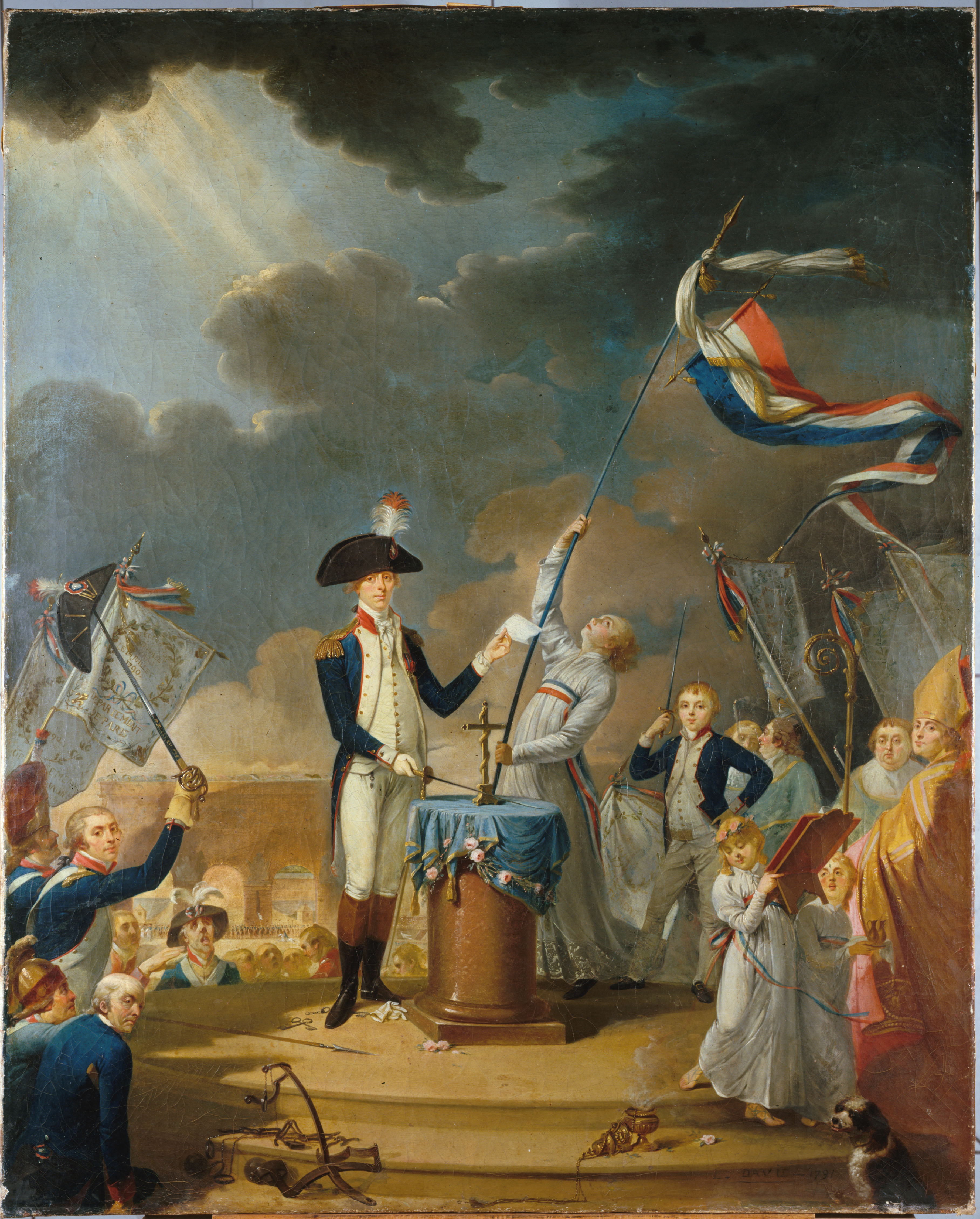 July 14, The oath of La Fayette at theFestival of the Federation