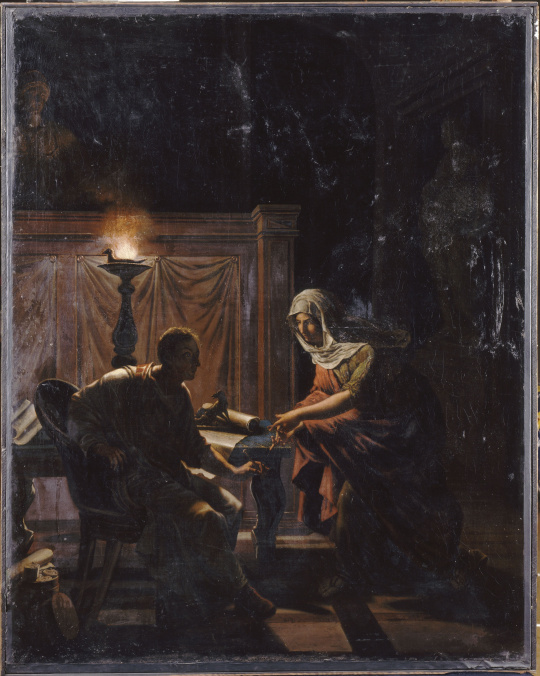 Painting from Nicolas-André Monsiau depicting Cicero and Fulvia