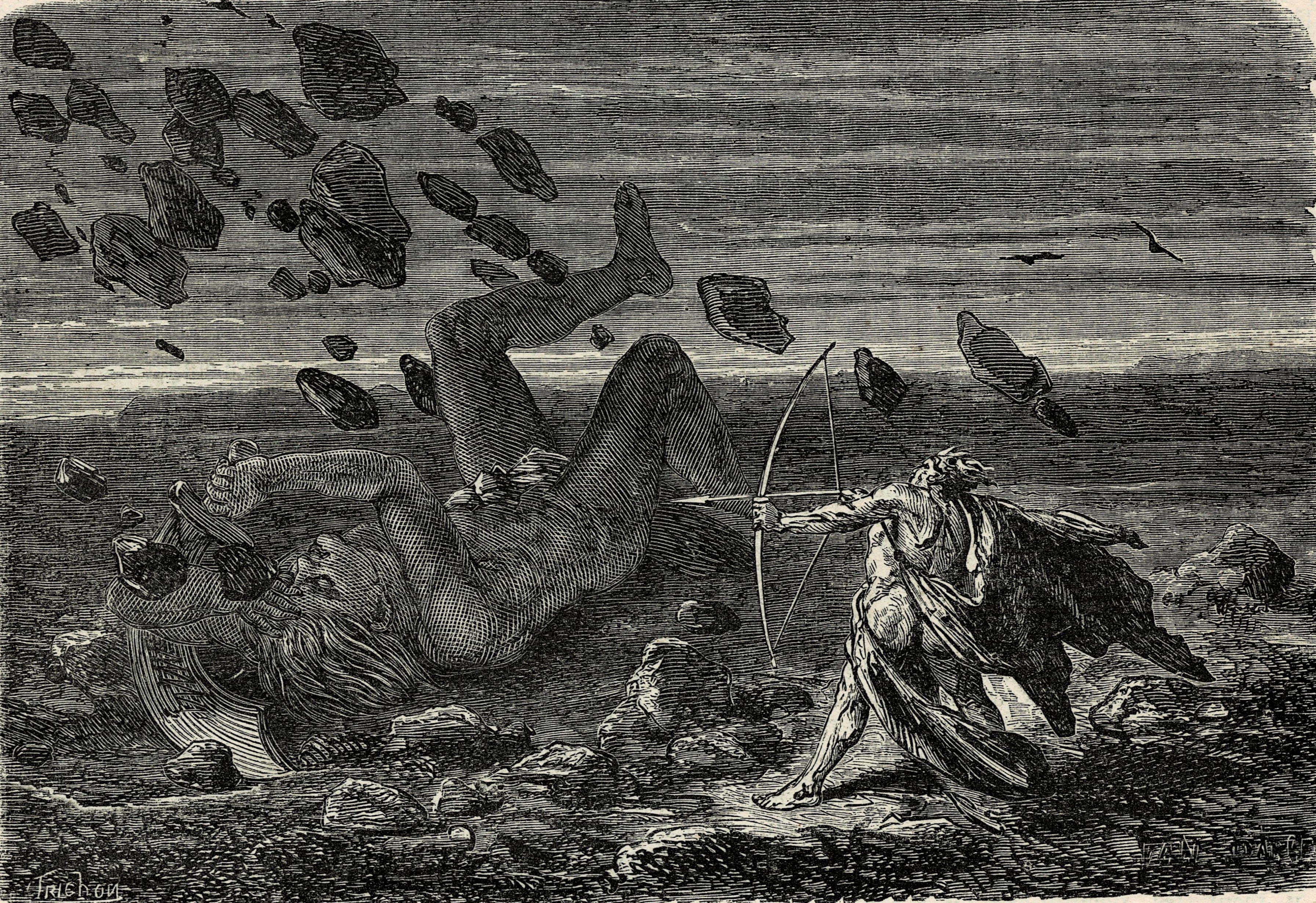Jupiter crushes Albion under a rain of stones