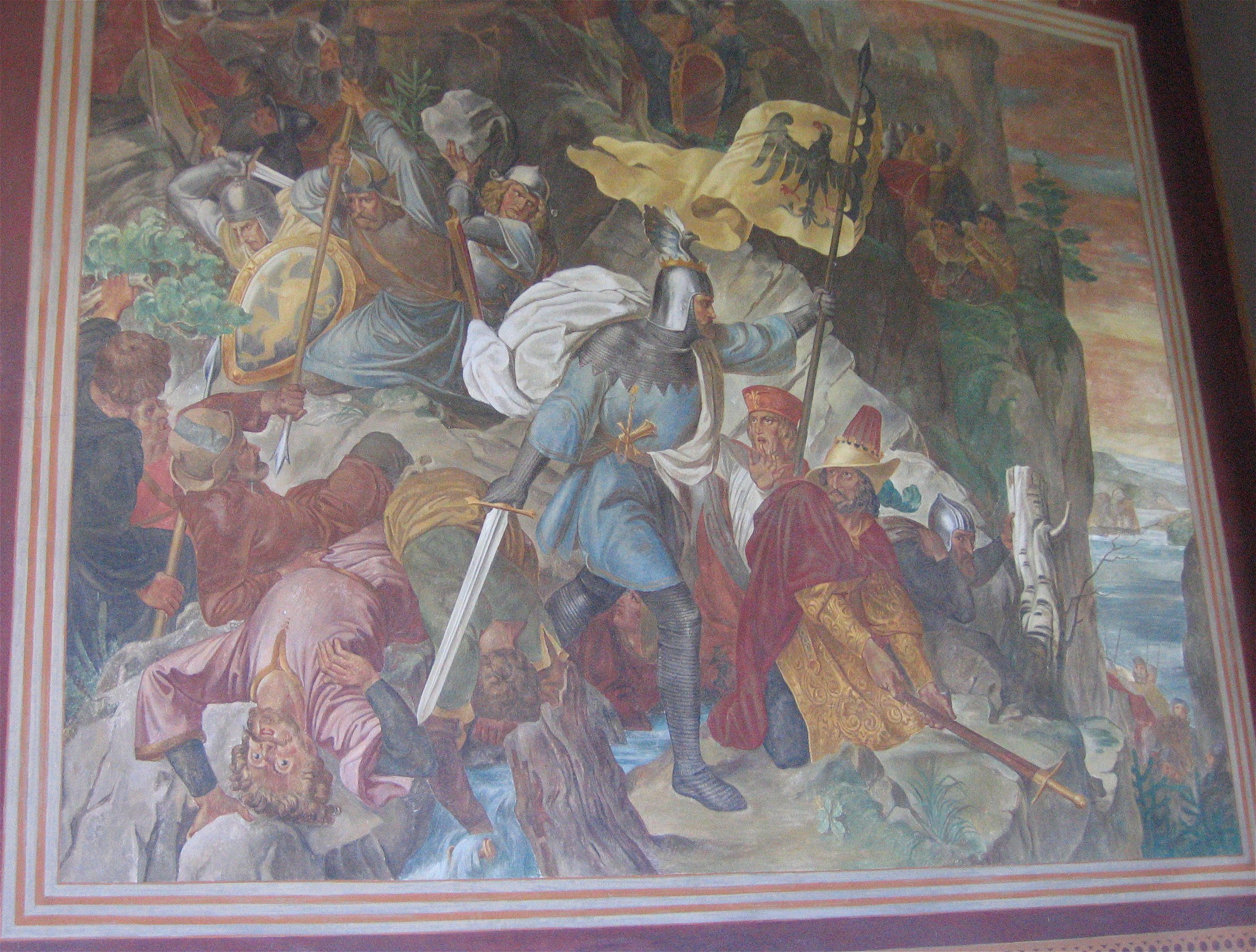 Liberation of Barbarossa's army in the gorge of Chiusa by Otto of Wittelsbach