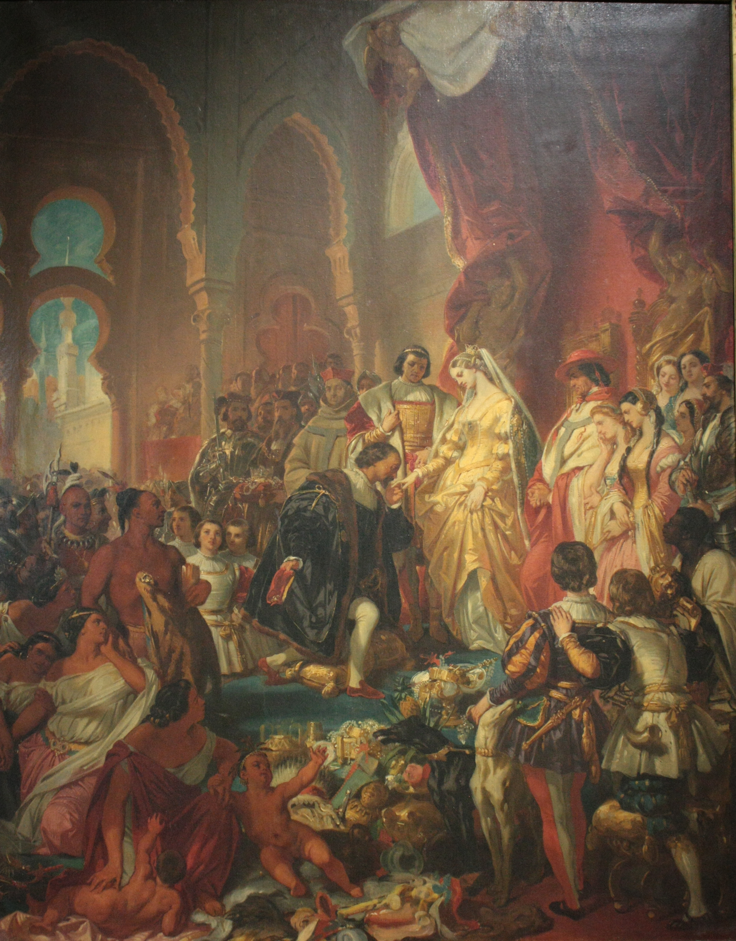 February, Christopher Columbus at the Court of Ferdinand and Isabella