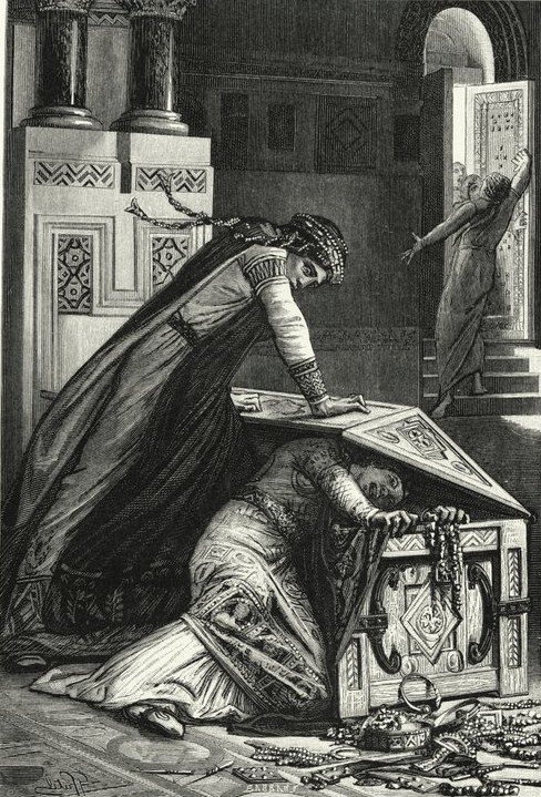 Fredegund tries to kill her daughter Rigunth