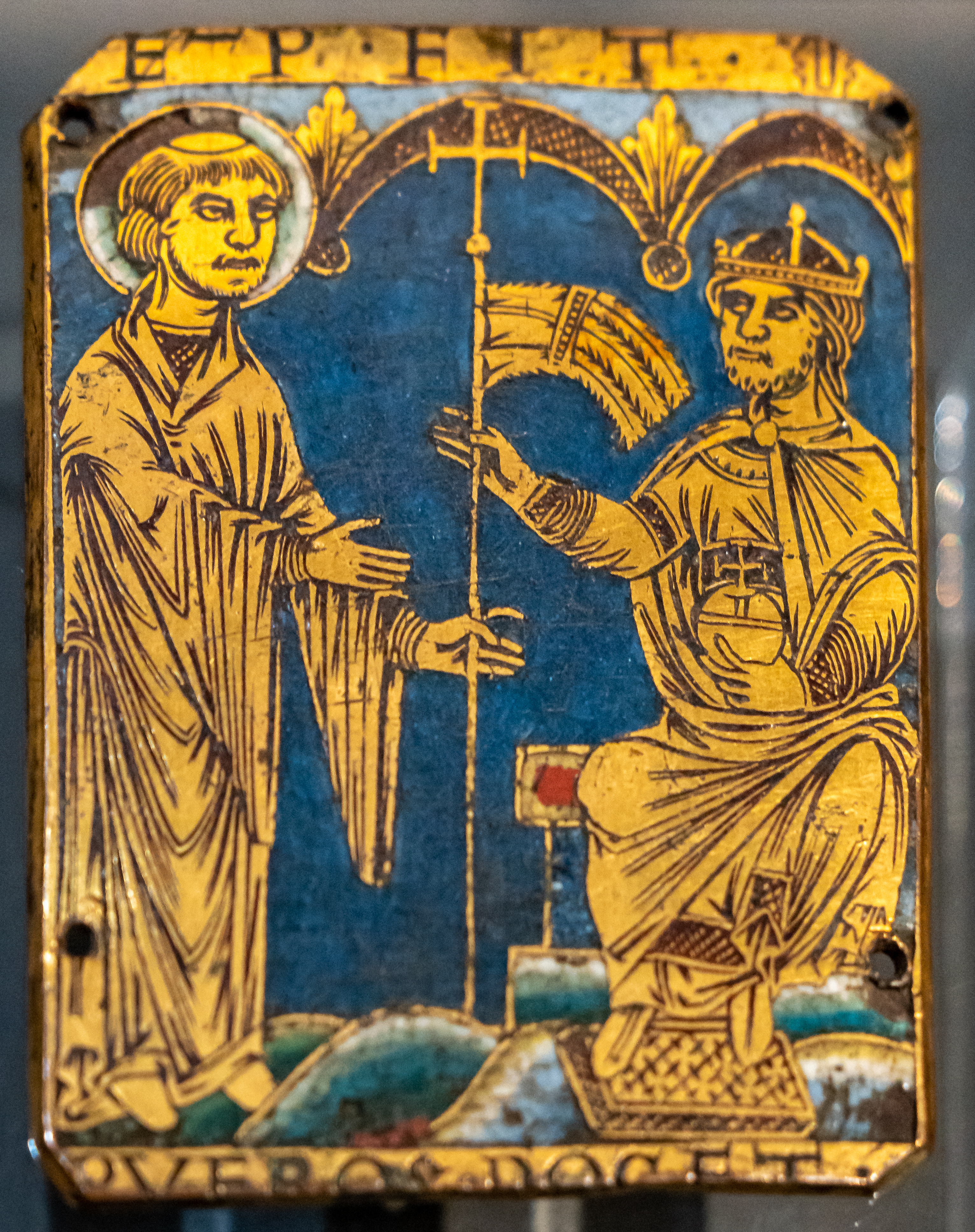 Enamel panel figuring the investiture of a bishop