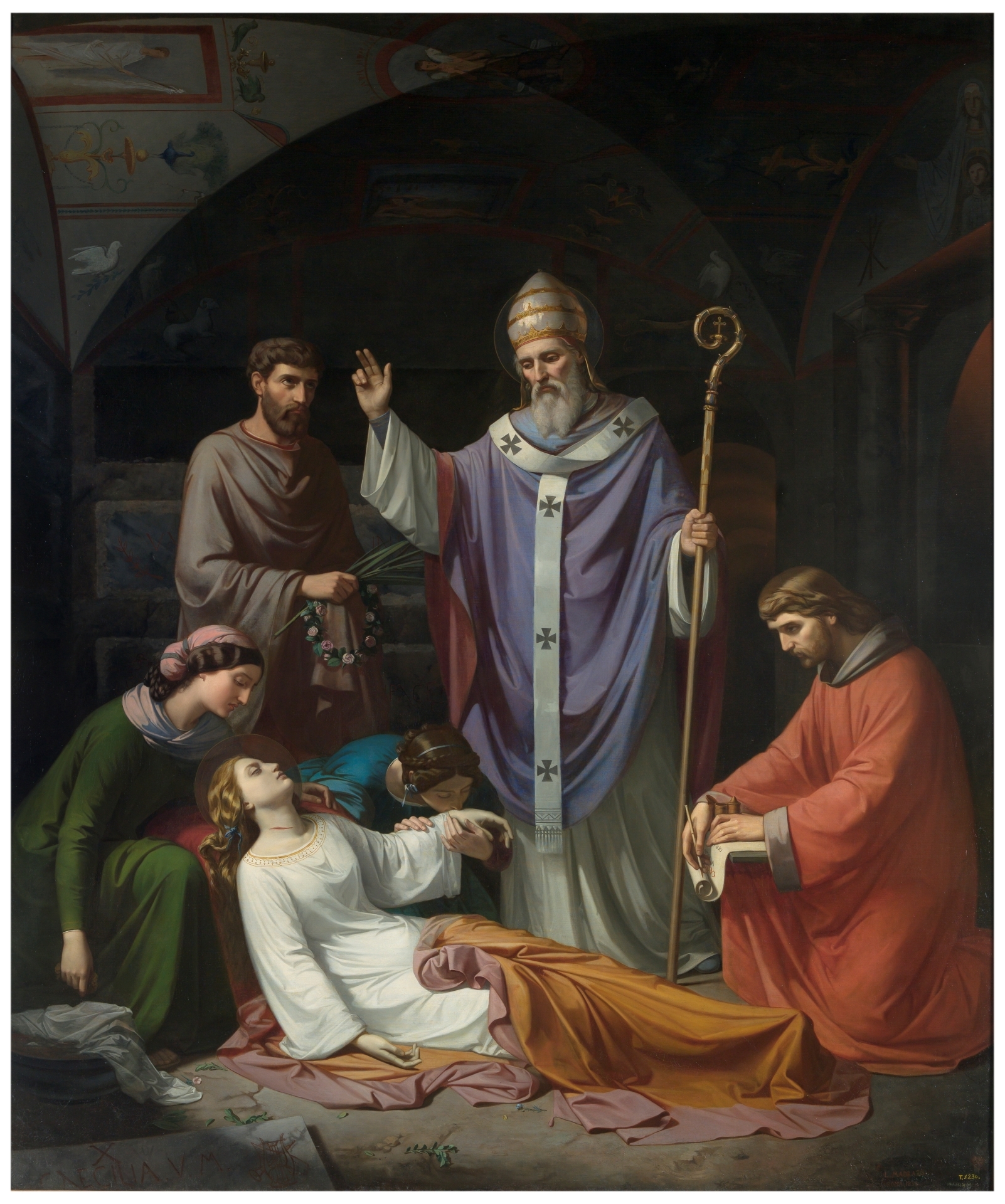 Burial of Saint Cecilia in the Catacombs of Rome
