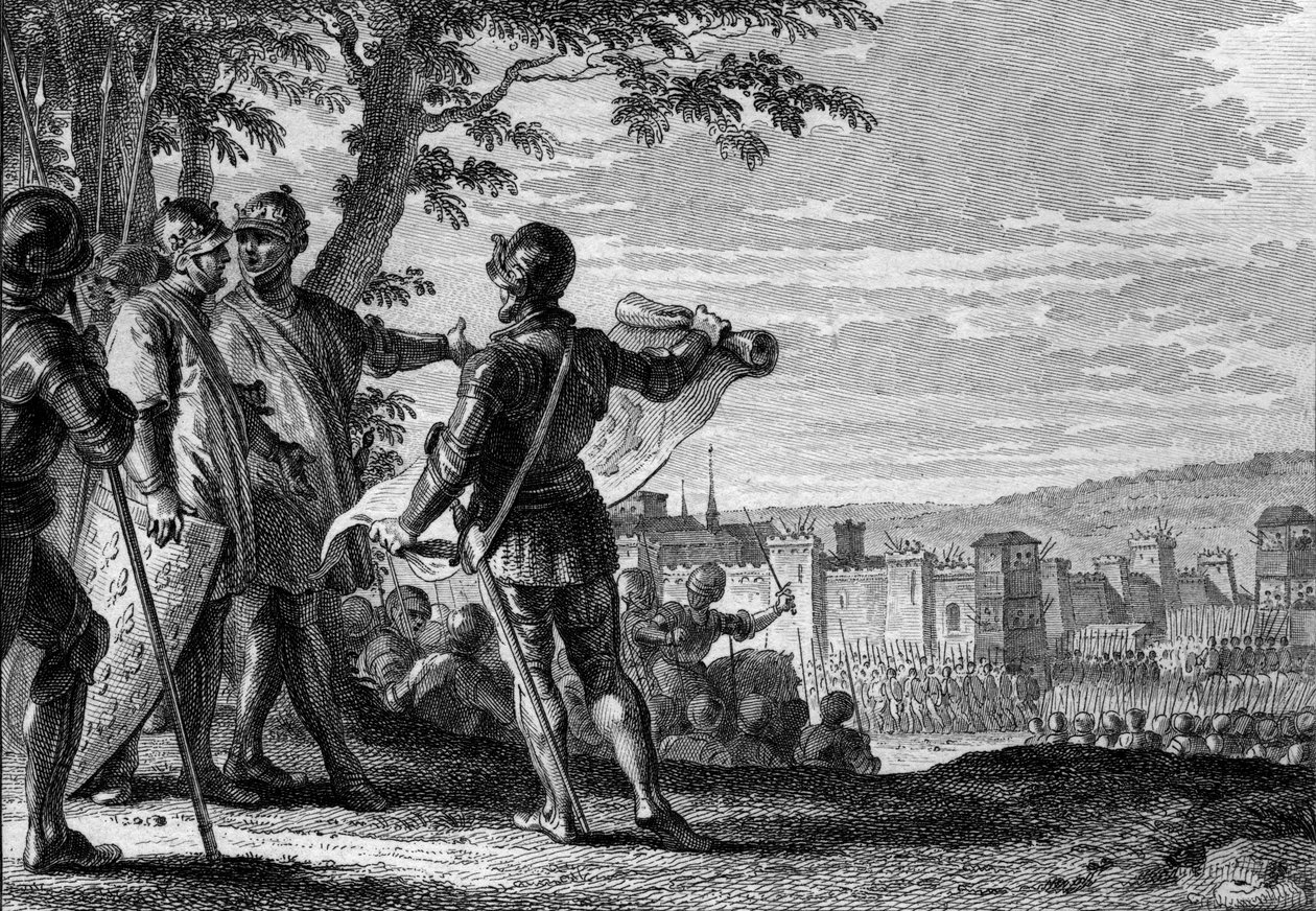 King Louis III (863-882) and Carloman II (867-884) besieging the city of Vienna
