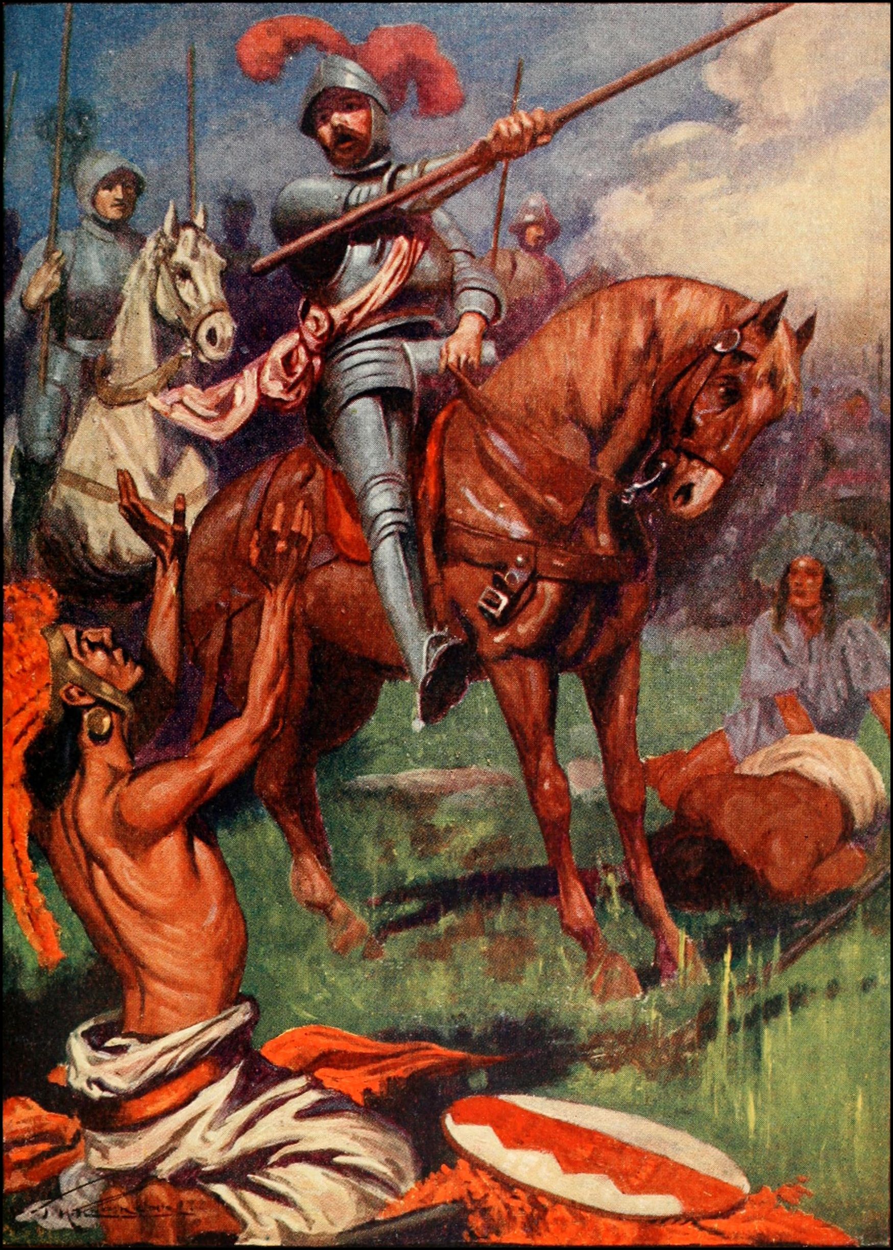 Conquistadors exhort their supporters