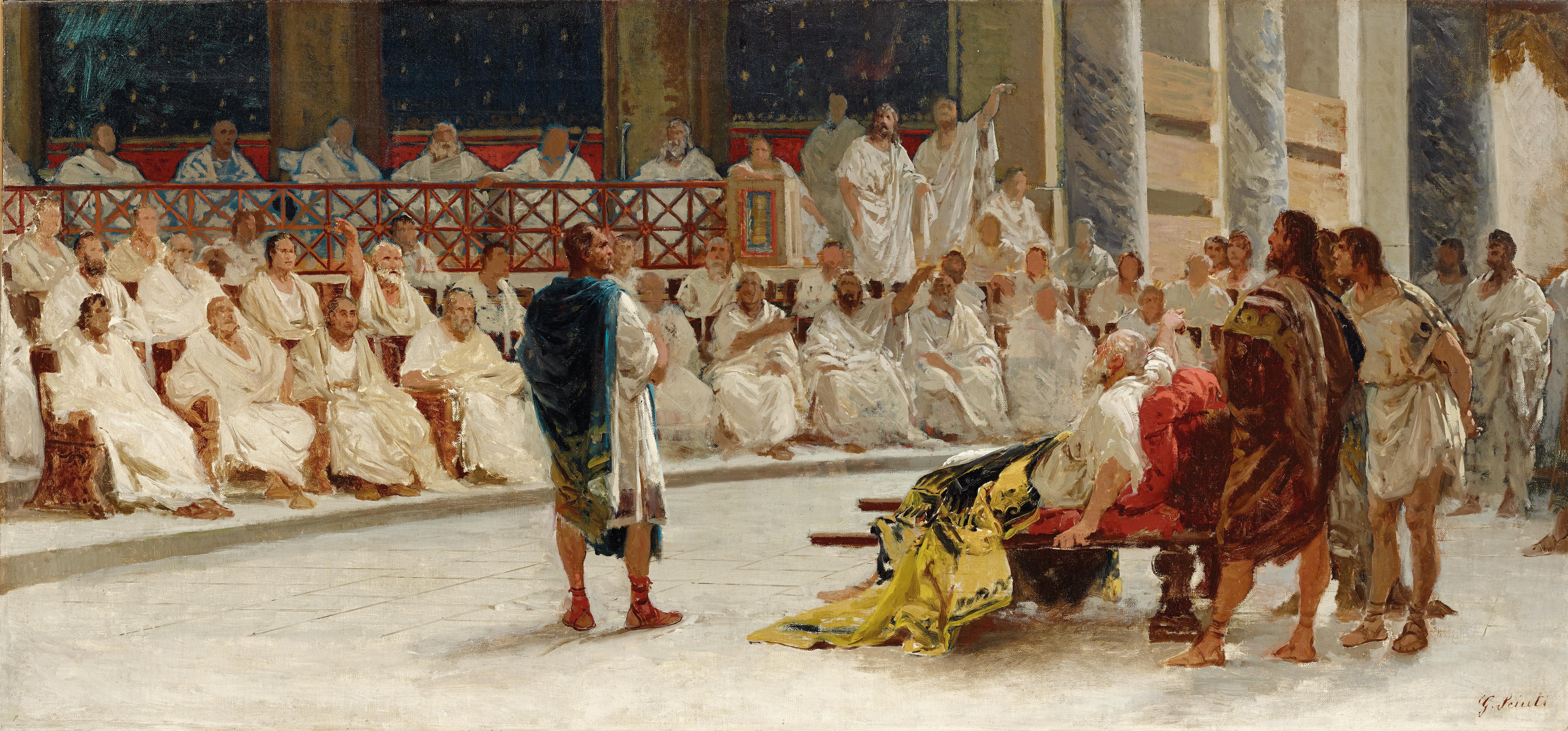 Appius Claudius Caecus replies to Cineas to leave Italy first and then negotiate peace
