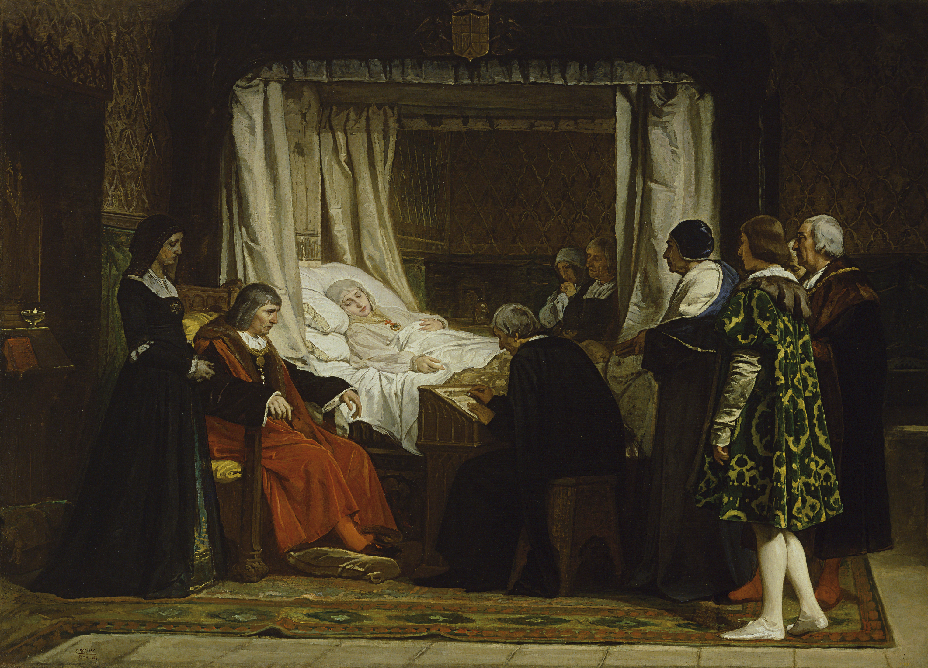 Queen Isabella the Catholic dictating her Will