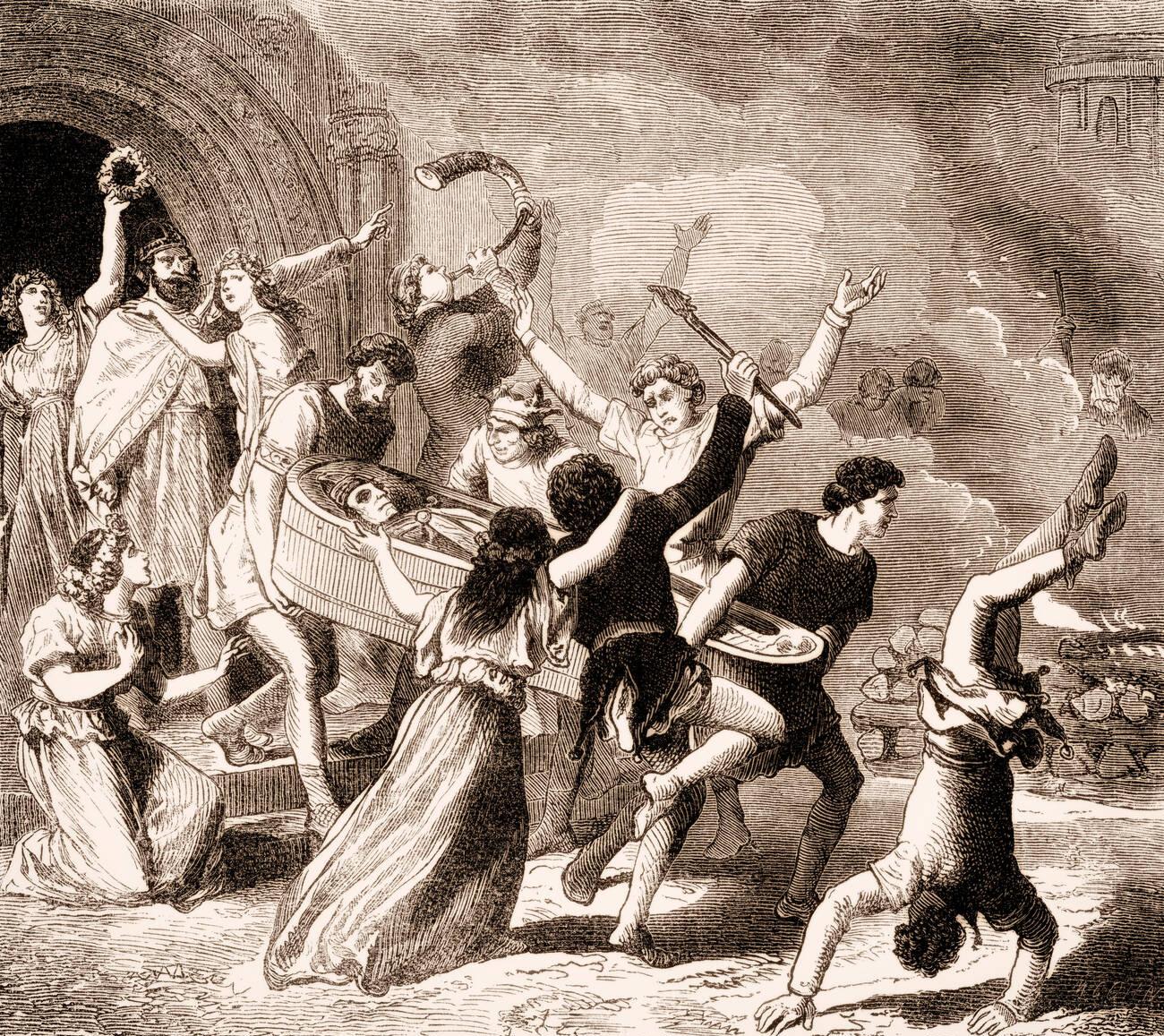 The exhumation of Constantine V by Michael III