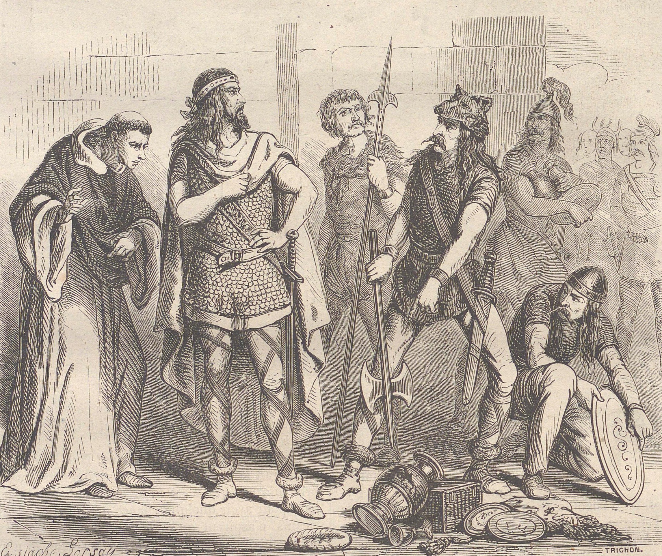 Soldier Destroys the Vase of Soissons with an Axe Blow