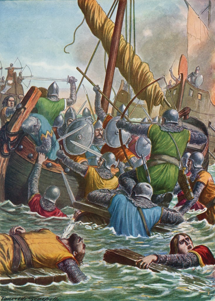 Naval battle between the Venetians and the Franks