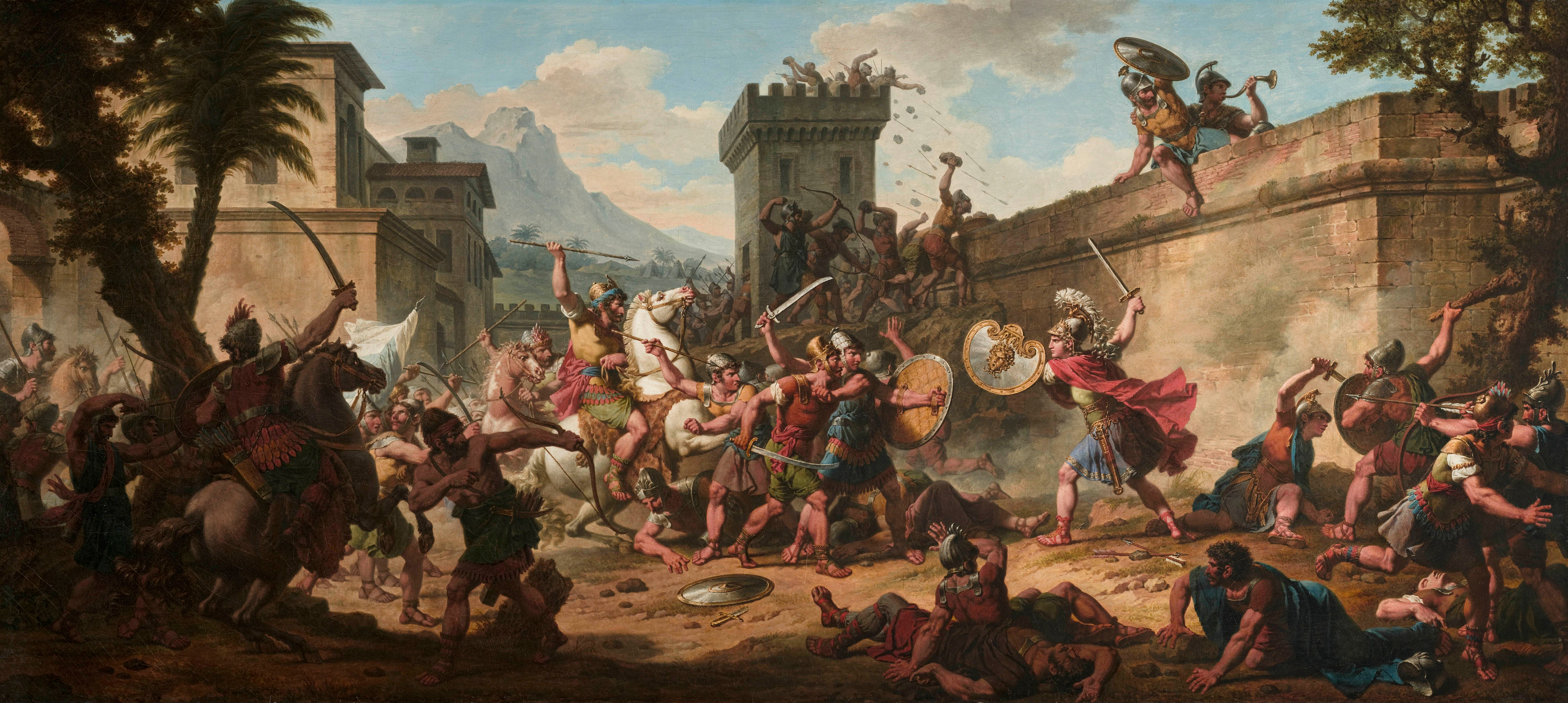 Alexander the Great Attacking the Oxydrakai, Monsiau