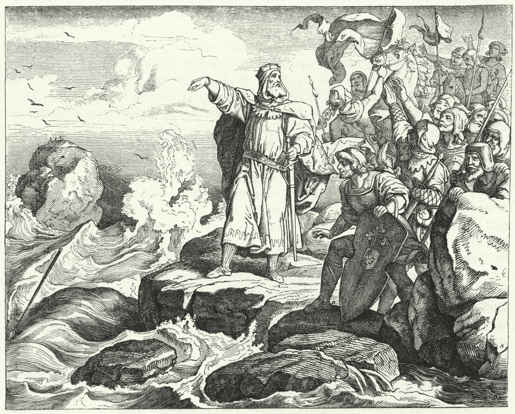 Otto threw his spear into the North Sea after defeating Harald Bluetooth