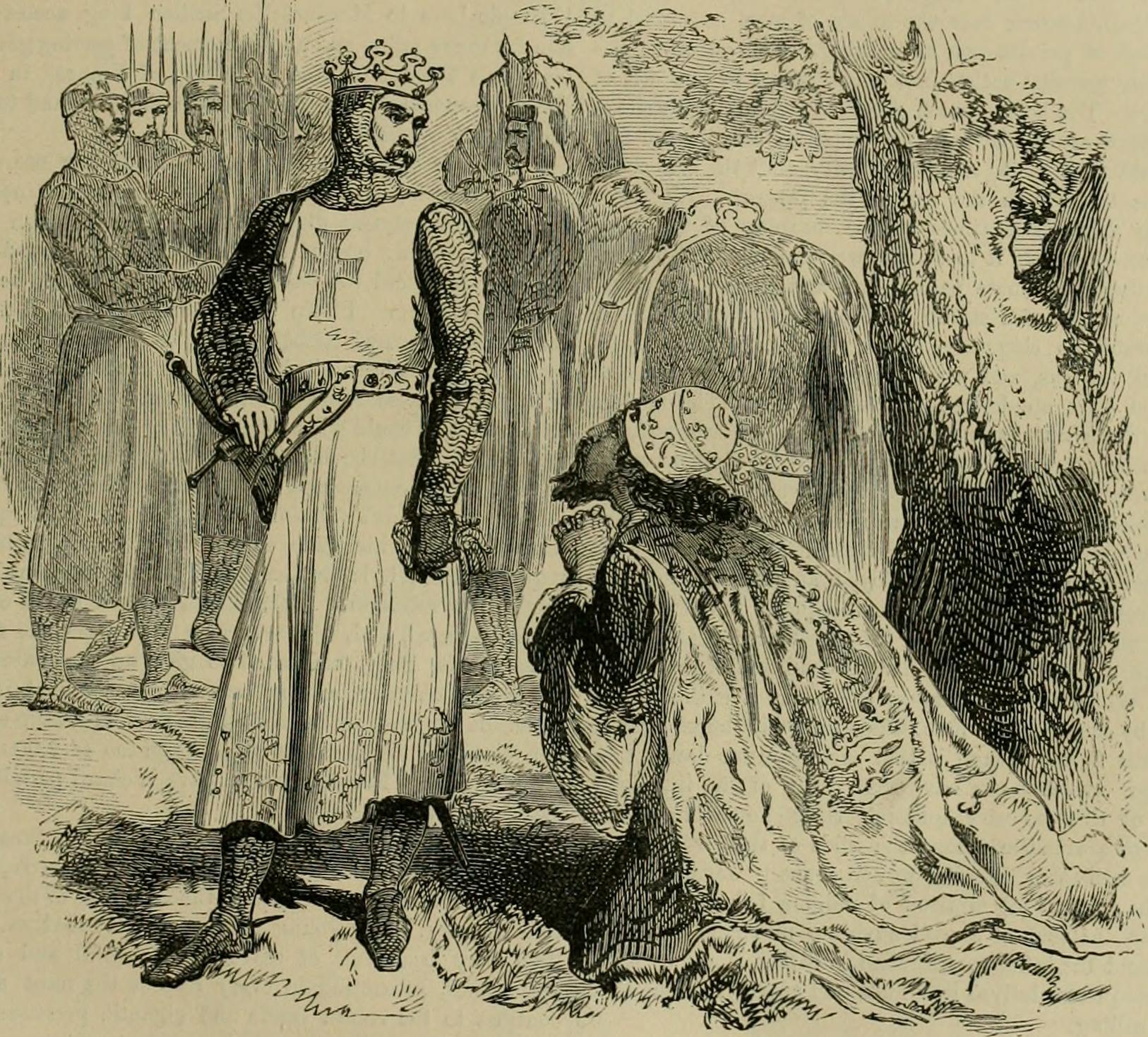 Isaac of Cyprus praying Richard I for the restoration of his daughter