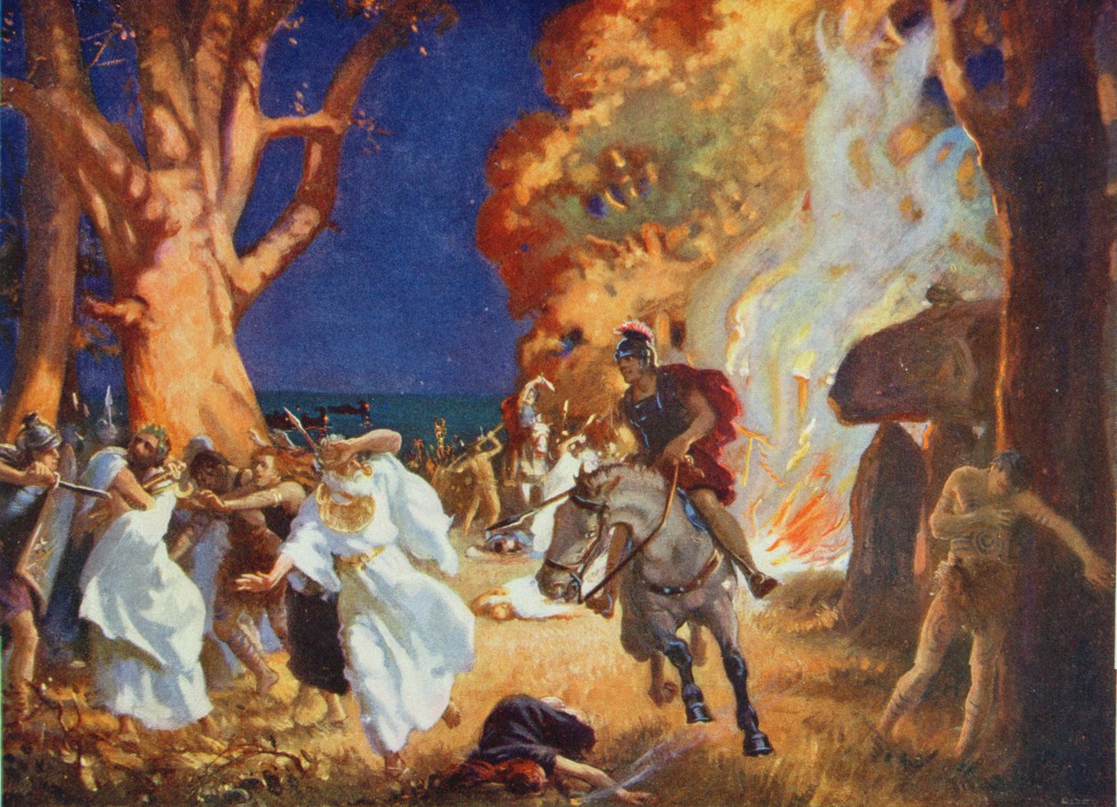 The massacre of Druids at Anglesey by the Romans