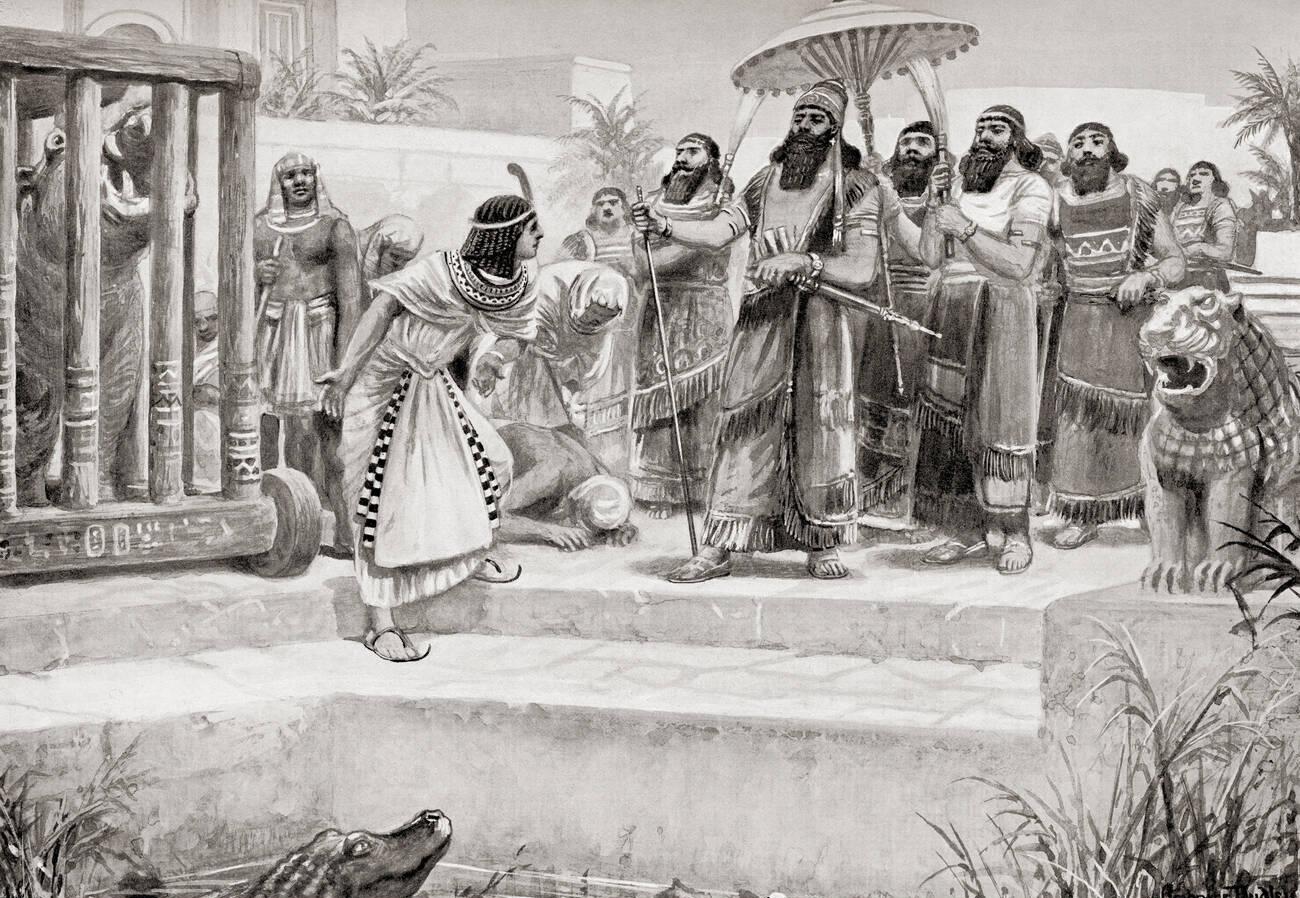 Tiglath-Pileser inspecting gifts from Egypt