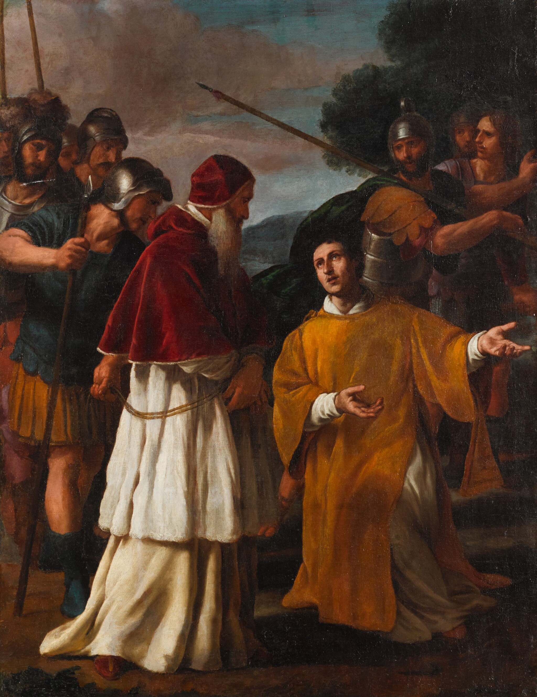 Saint Lawrence meeting Pope Sixtus on his way to his execution