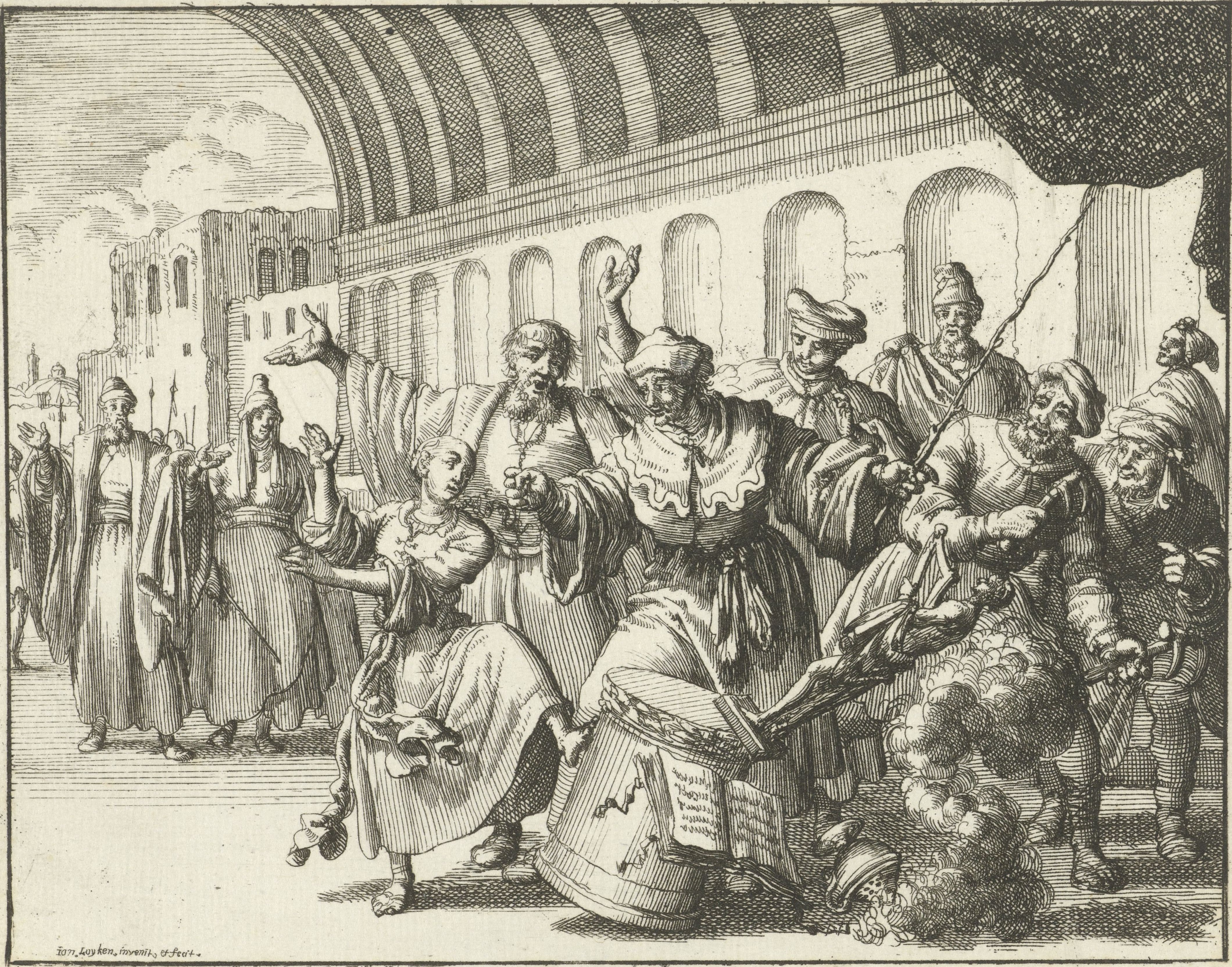 Eulalia of Mérida kicks over a pagan altar