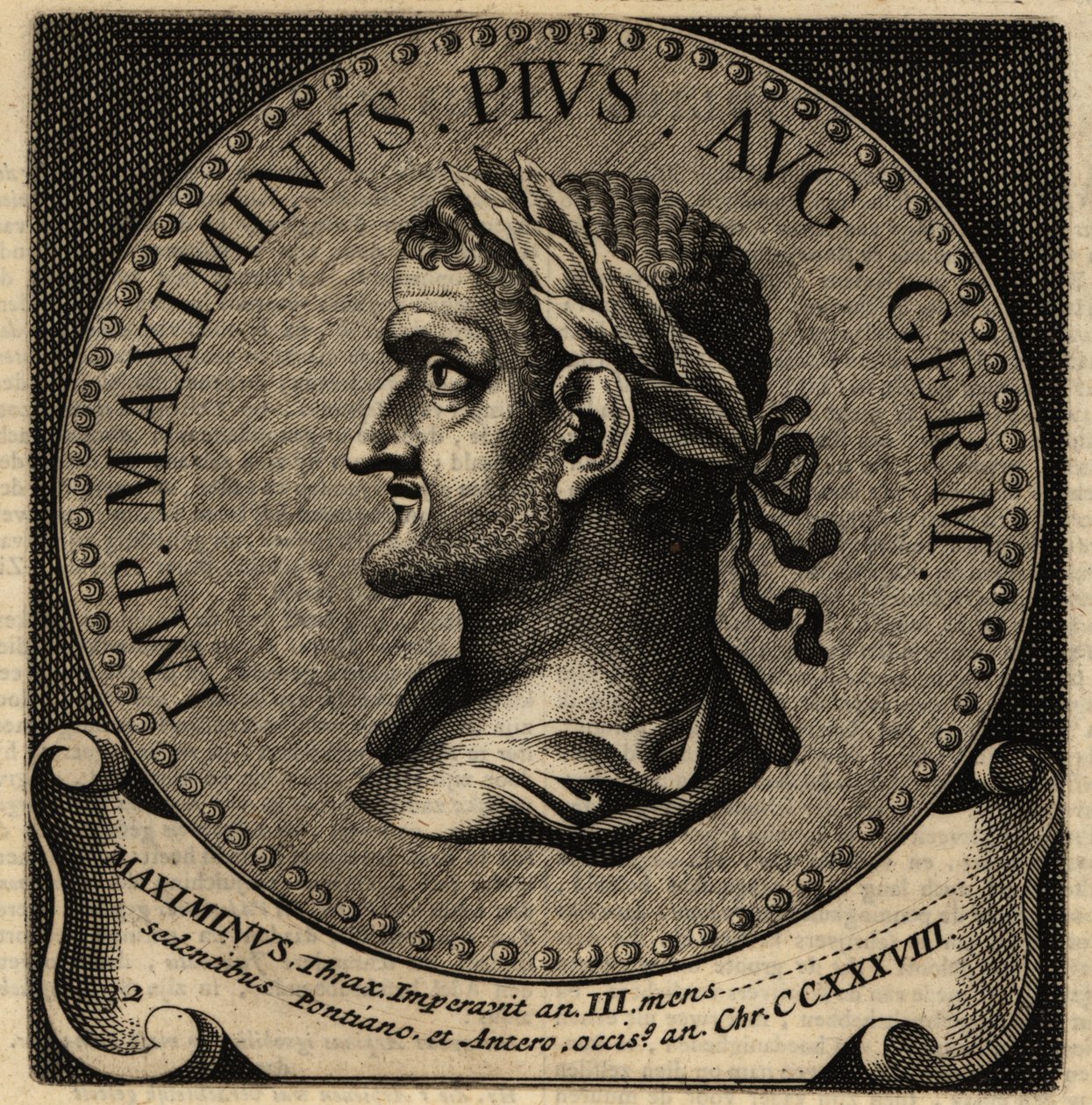 Portrait of Roman Emperor Maximinus Thrax