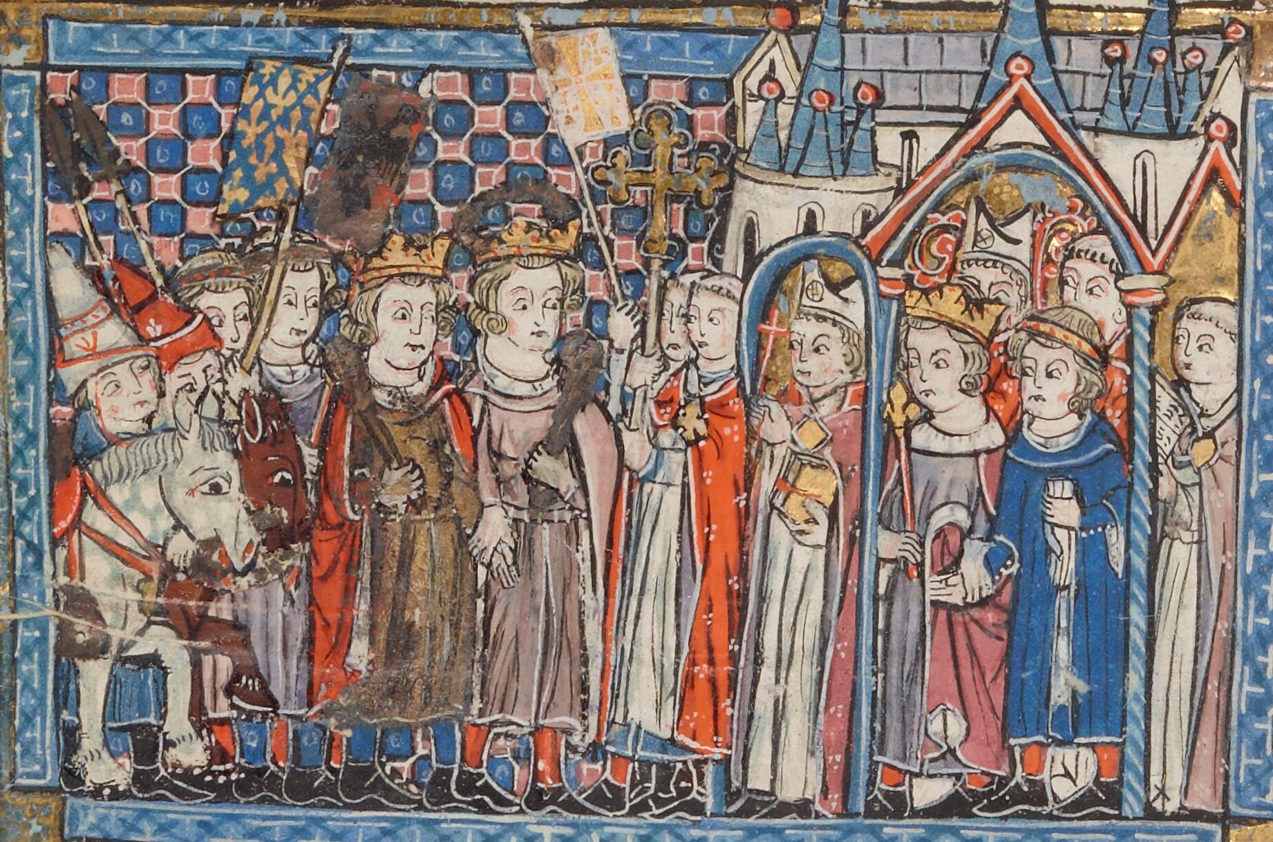 Kings Louis VII of France and Conrad III of Germany meet King Baldwin III of Jerusalem at Acre to plan the Second Crusade