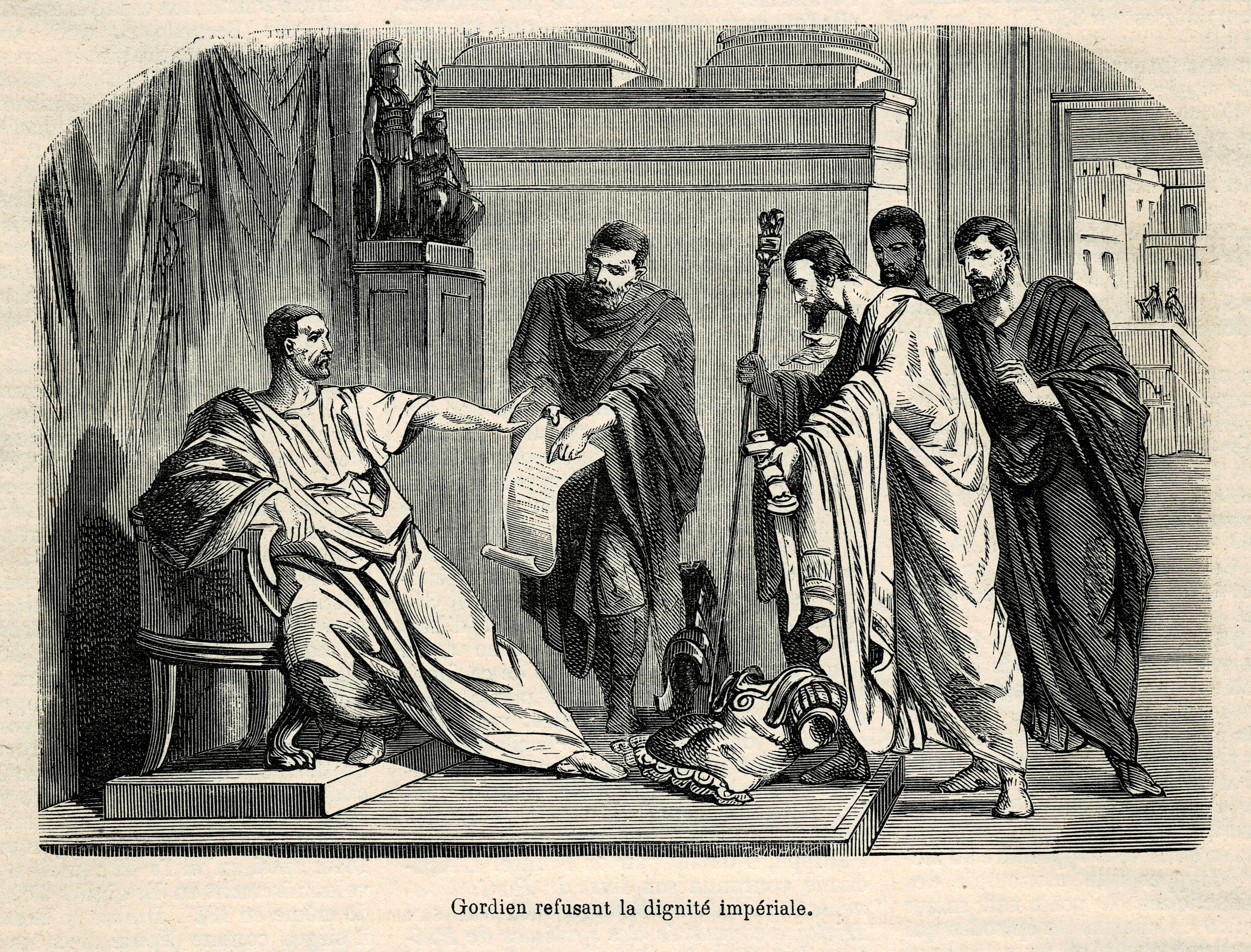 Gordian refusing imperial dignity.